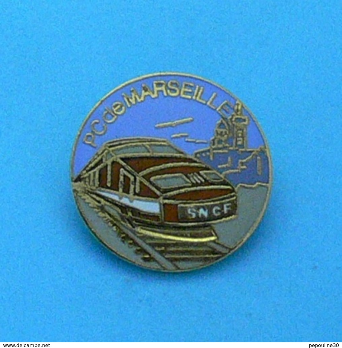 1 PIN'S //  ** TGV ORANGE / PC De MARSEILLE ** . (Rognac) - TGV