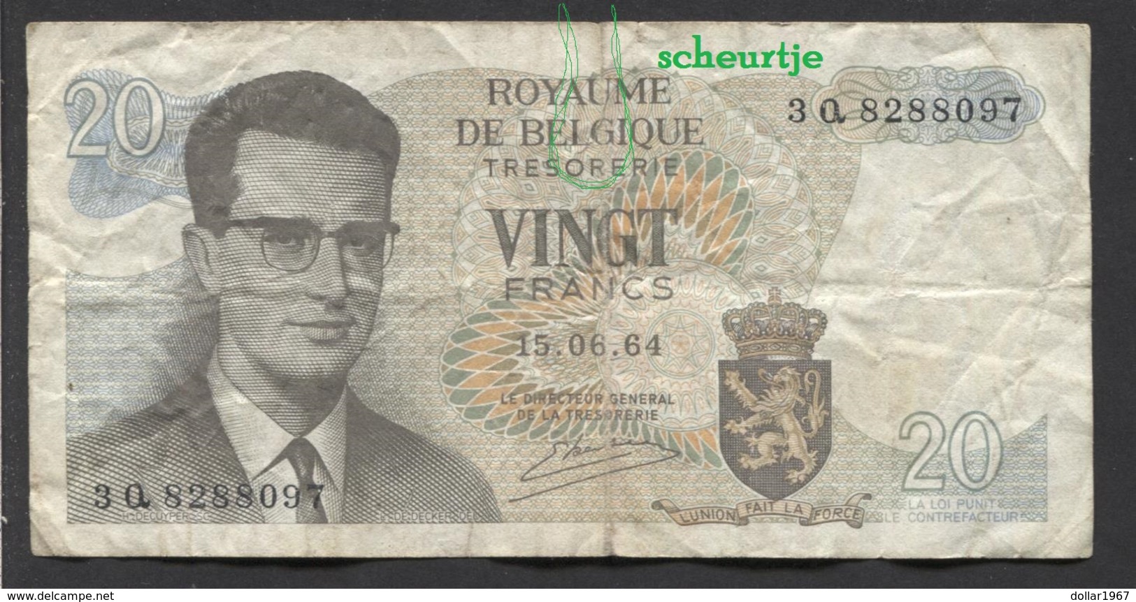 België Belgique Belgium 15 06 1964 -  20 Francs Atomium Baudouin. 3 Q 8288097 - 20 Francos