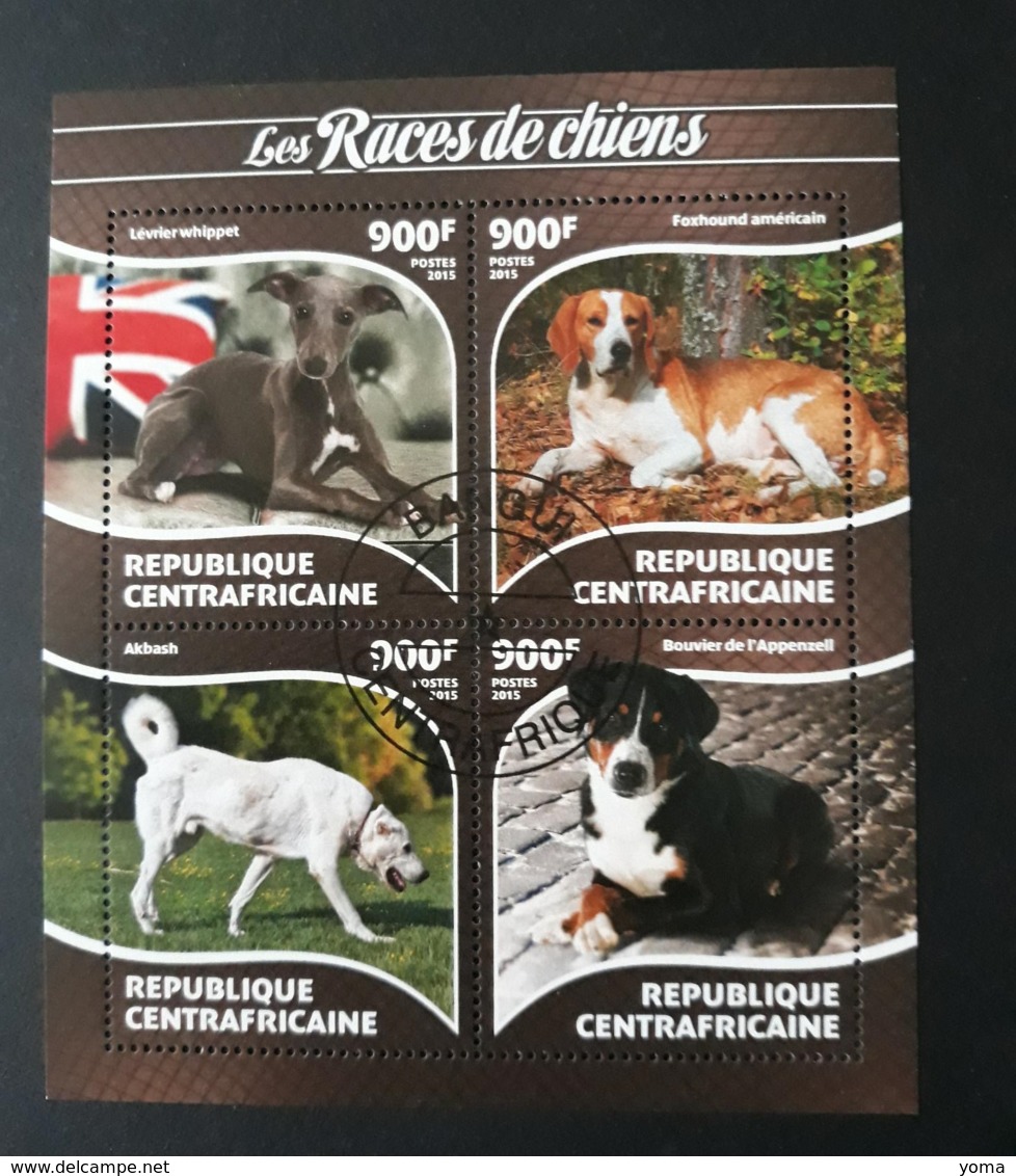 N° 3725 à 3728       Les Races De Chiens  -  Oblitérés - Centrafricaine (République)