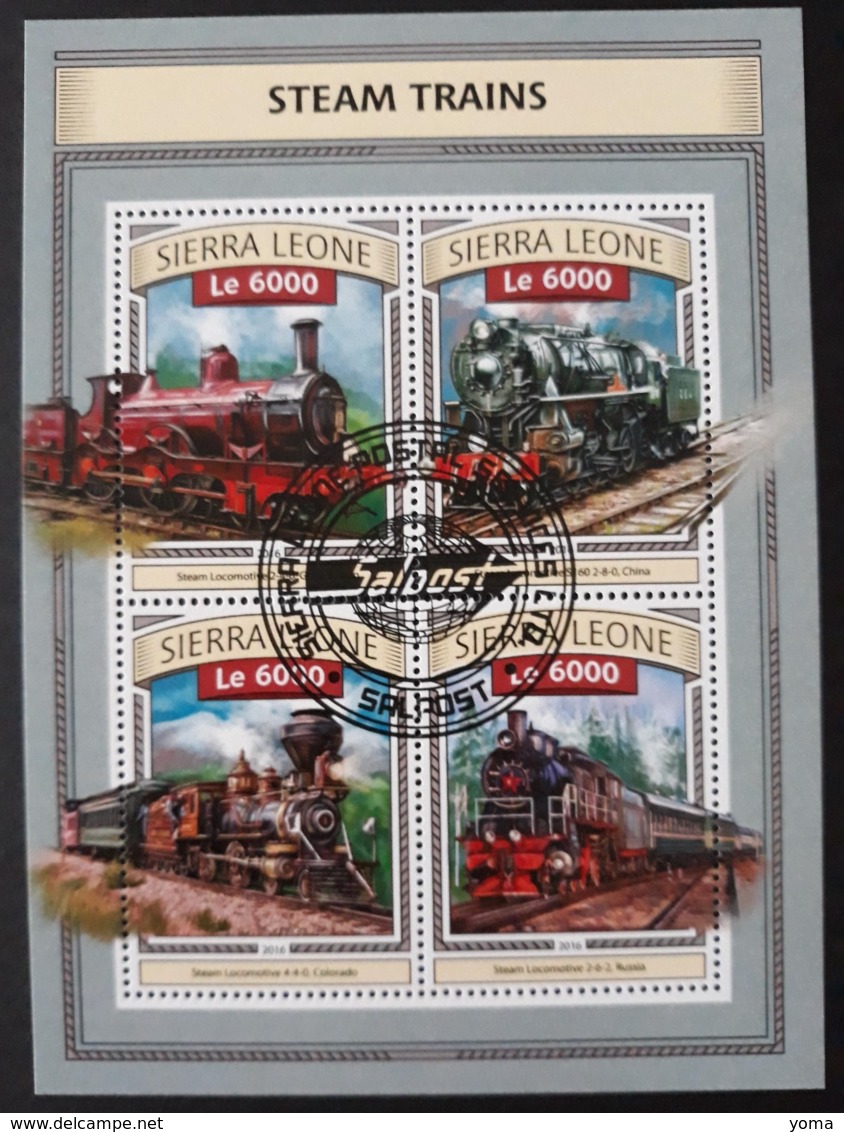 N° 6485 à 6488       Les Trains à Vapeur  -  Oblitérés - Sierra Leone (1961-...)