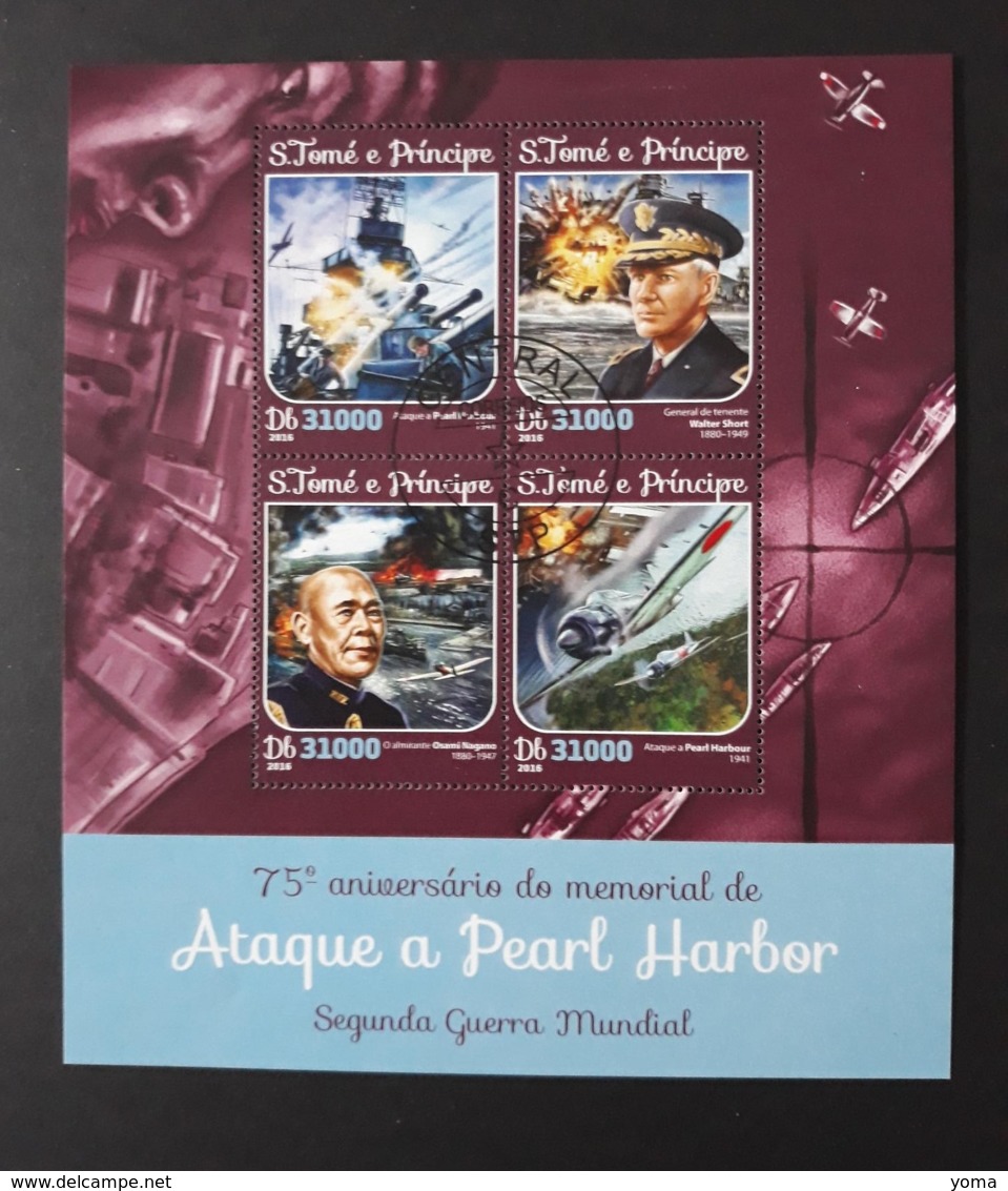 N° 5227 à 5230      L' Attaque De Pearl Harbour  -  Oblitérés - Sao Tomé Y Príncipe