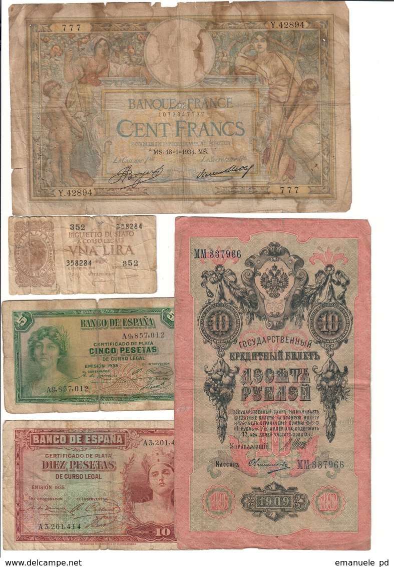 Europe Lot 9 Old Banknotes - Altri – Europa