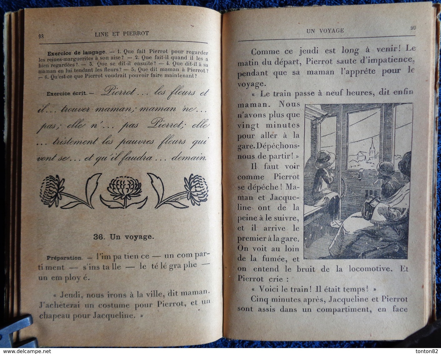 K. Seguin - LINE ET PIERROT - 1er Livre de Lecture Courante - Librairie Hachette - ( 1924 ) .