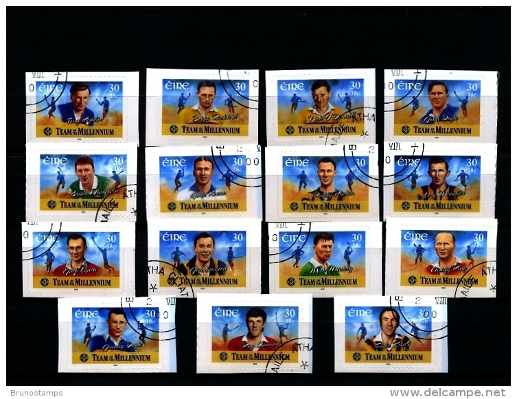 IRELAND/EIRE - 2000  HURLING TEAM OF THE MILLENIUM SELF ADHESIVE  SET  FINE USED - Used Stamps