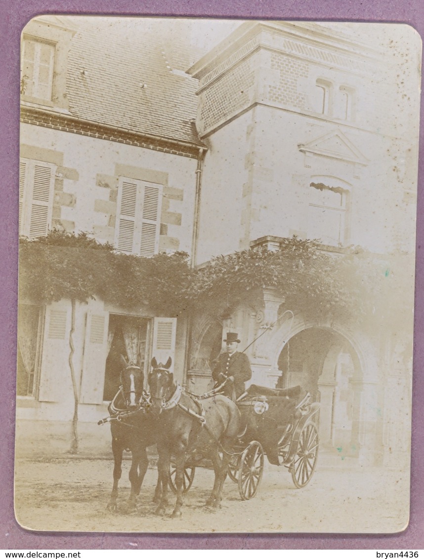 SAINT HILAIRE / ALLIER - ATTELAGE DEVANT Le CHATEAU De MALTAVERNE - RARE PHOTOANCIENNE (11 X 15 Cm) - 1902 - DATEE, LOCA - Sonstige & Ohne Zuordnung