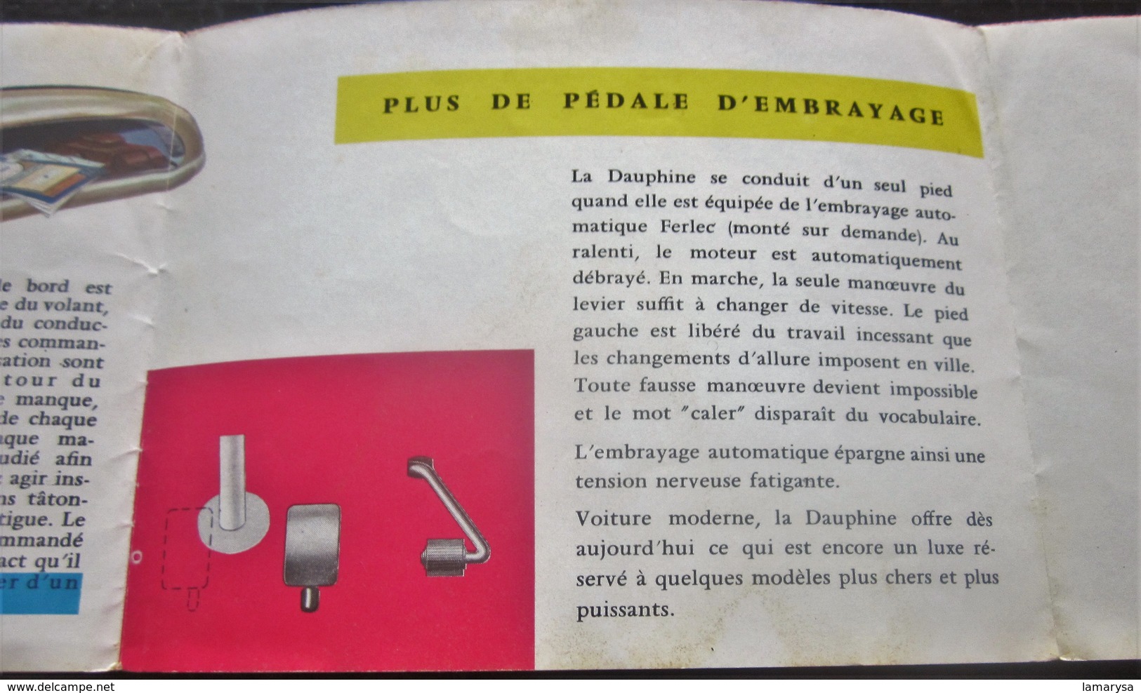 1960 DAUPHINE RENAULT DÉPLIANT PUBLICITAIRE Transports Voiture Automobile DAUPHINE RENAULT Autres Collections - Cars