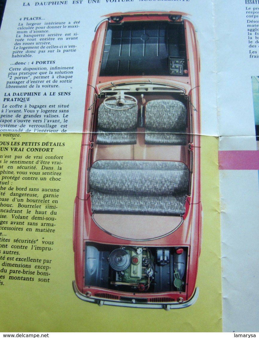 1960 DAUPHINE RENAULT DÉPLIANT PUBLICITAIRE Transports Voiture Automobile DAUPHINE RENAULT Autres Collections - Voitures