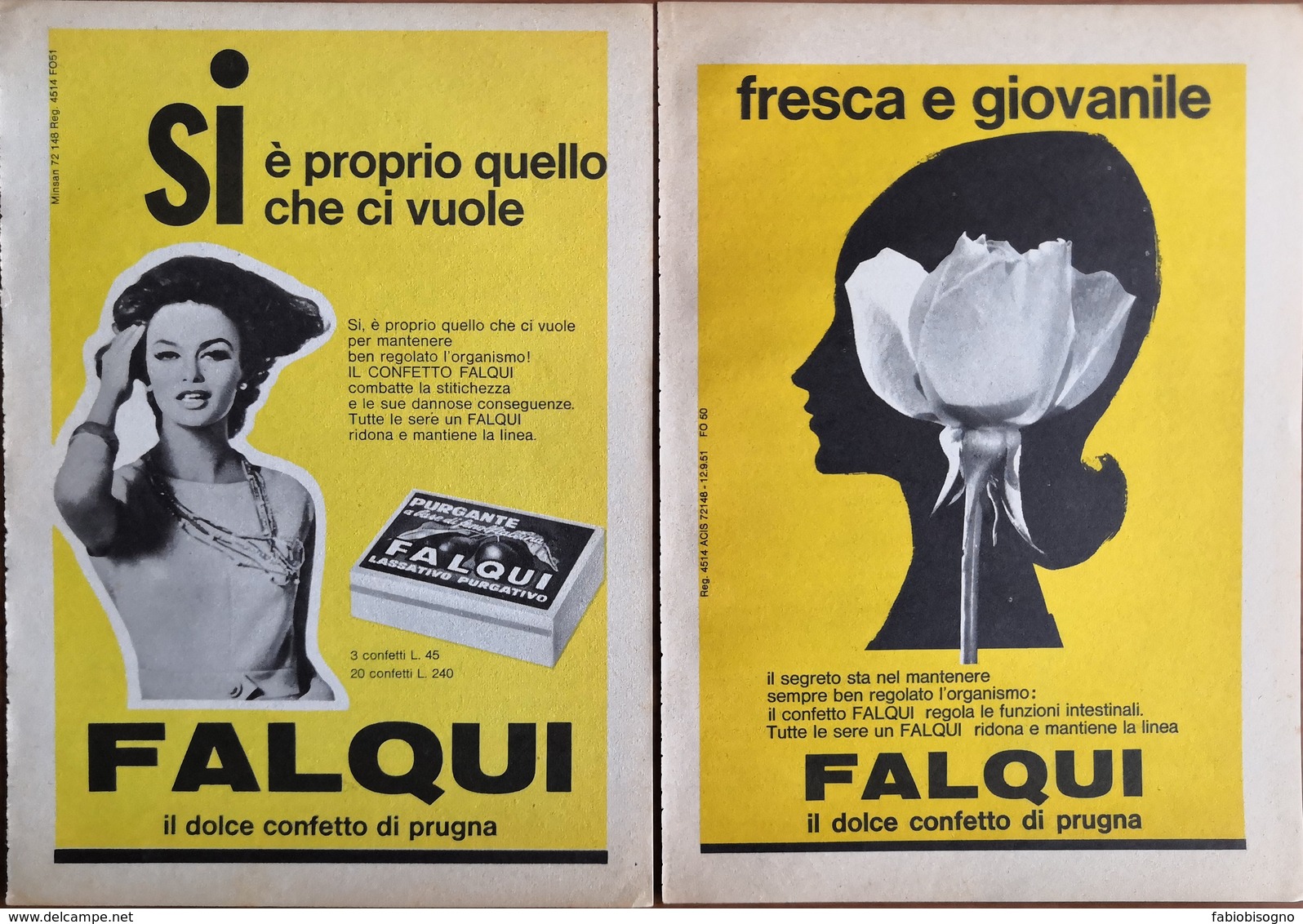 1964 - CONFETTO FALQUI - 2 Pag. Pubblicità Cm. 13x18 - Pubblicitari