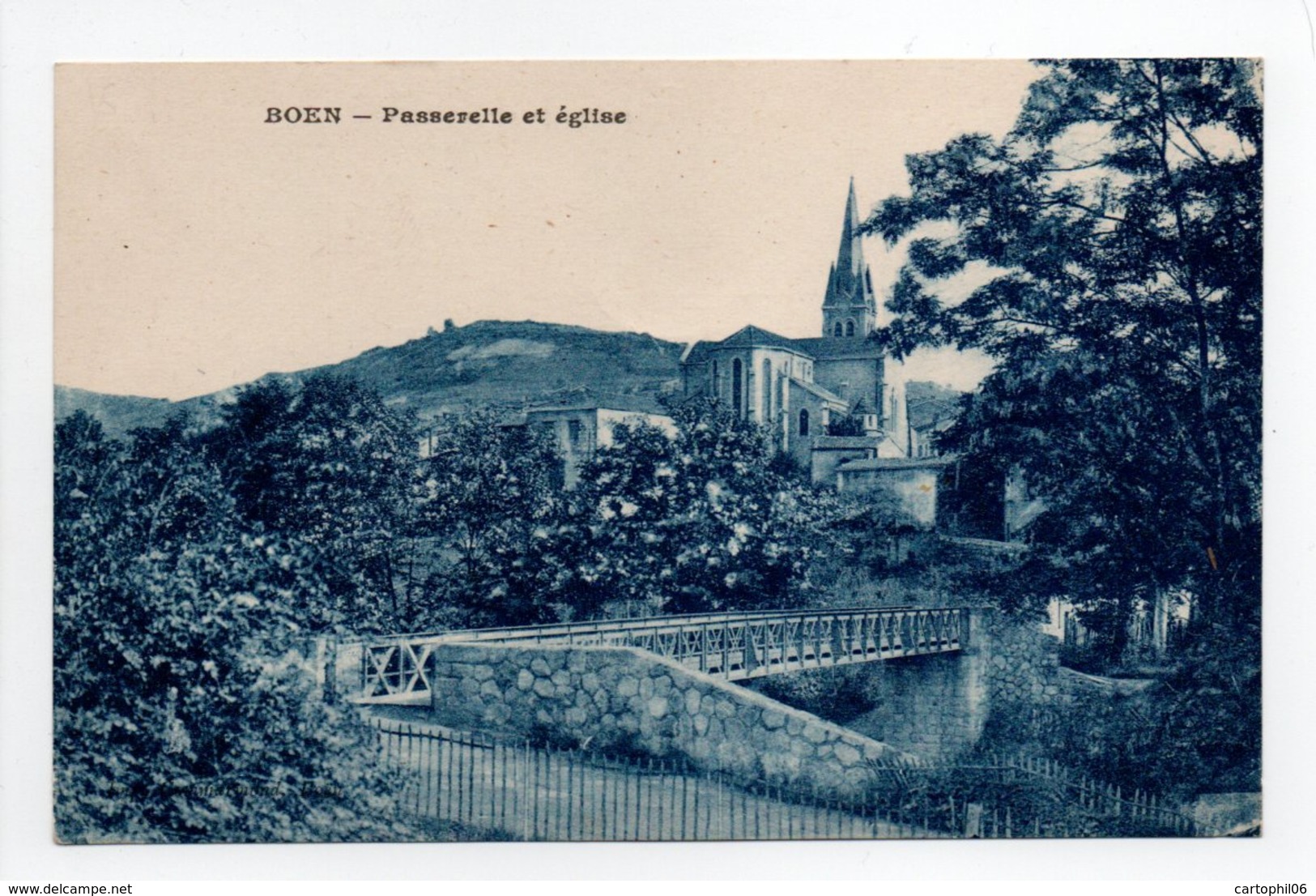 - CPA BOEN (42) - Passerelle Et église 1939 - - Otros & Sin Clasificación