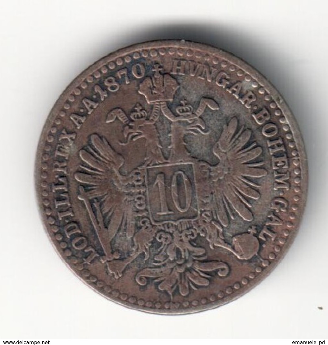 Austria 10 Kreuzer 1870 - Austria