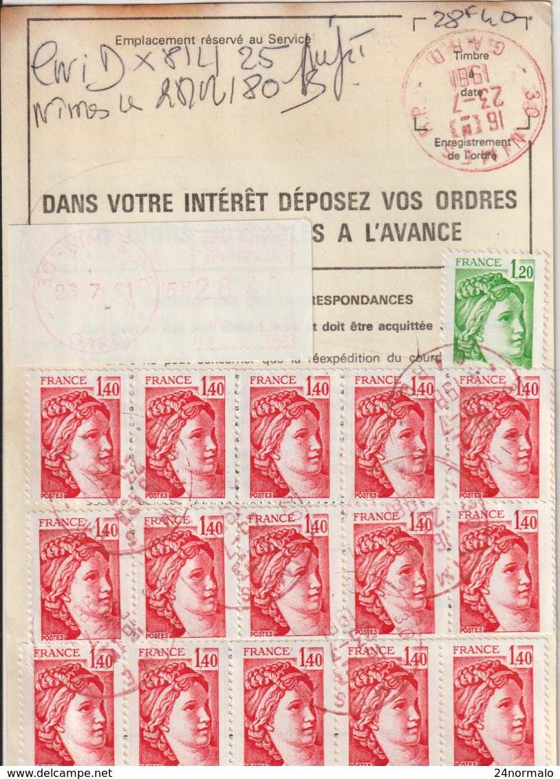 Ordre De Réexpédition Temporaire  Sabine + Vignette  O. Nîmes Rouge  -> Pradelles - 1961-....
