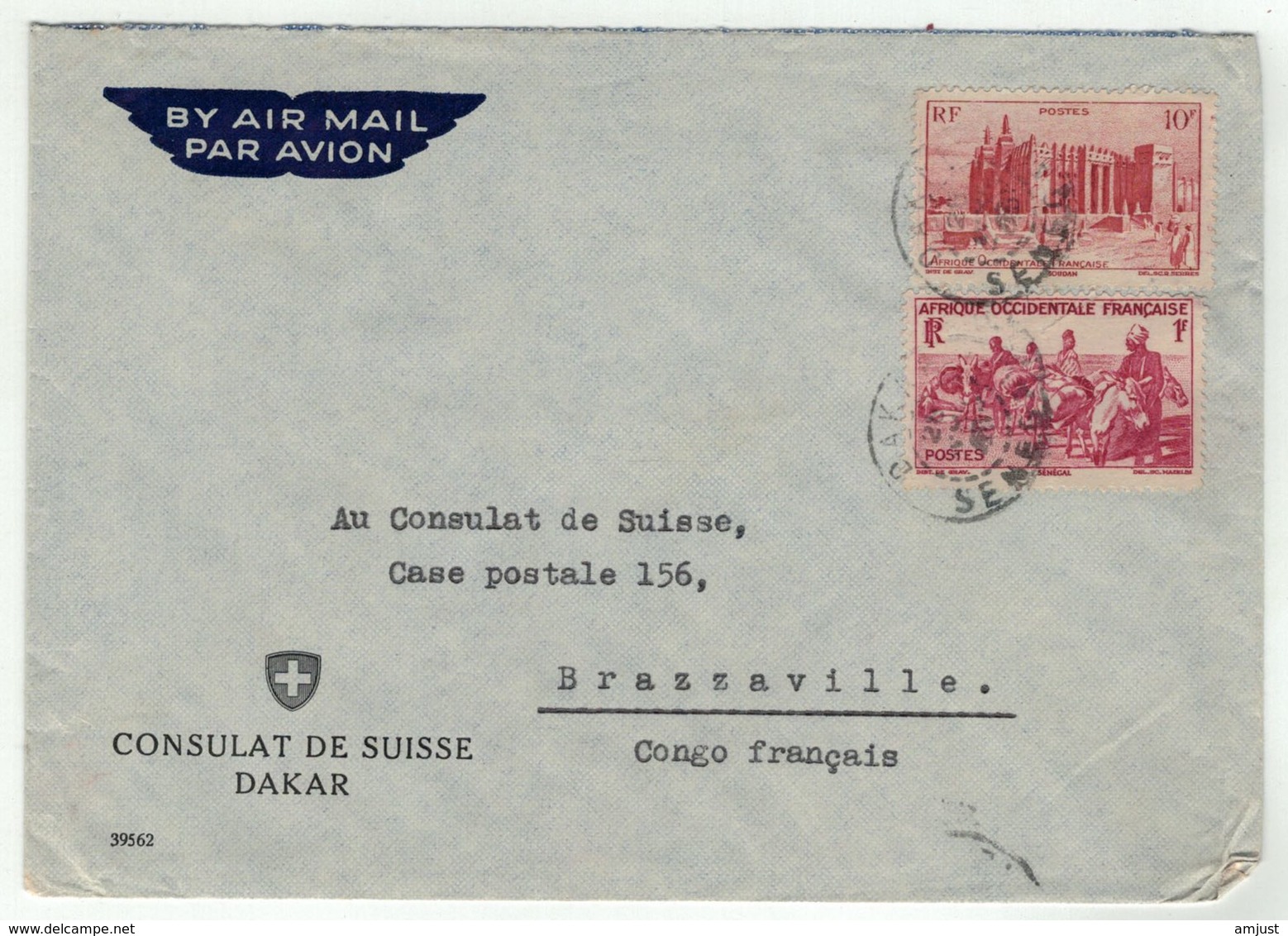 Afrique Occidentale Française, A.O.F. // Lettre  Par Avion Pour Brazzaville - Lettres & Documents