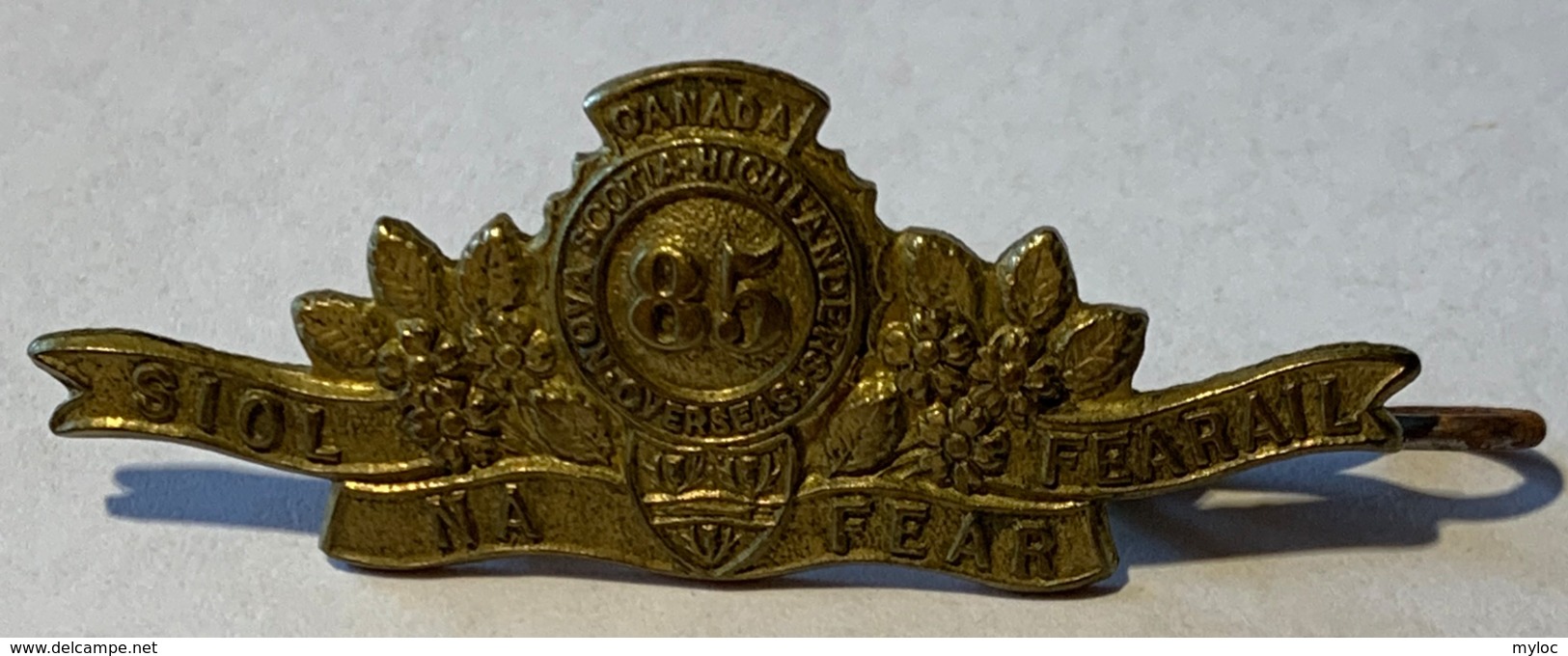 Militaira. WW1. 85e Bataillon Nova Scotia Highlanders. Badge De Col. - 1914-18