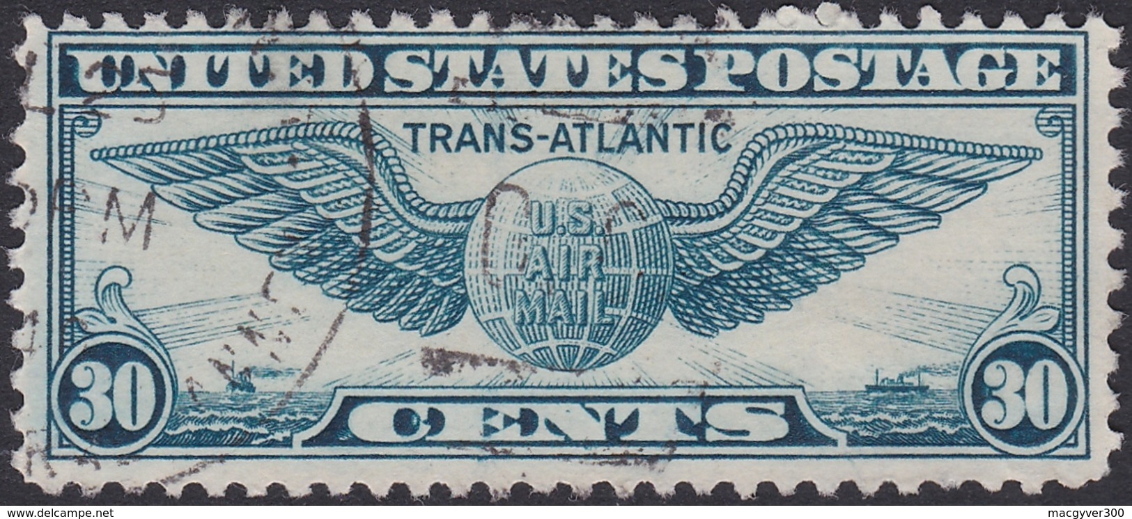 Etats Unis, 1939, 30c, 1er Vol Transatlantique New-York-Marseille (Yvert 25) - 1a. 1918-1940 Used