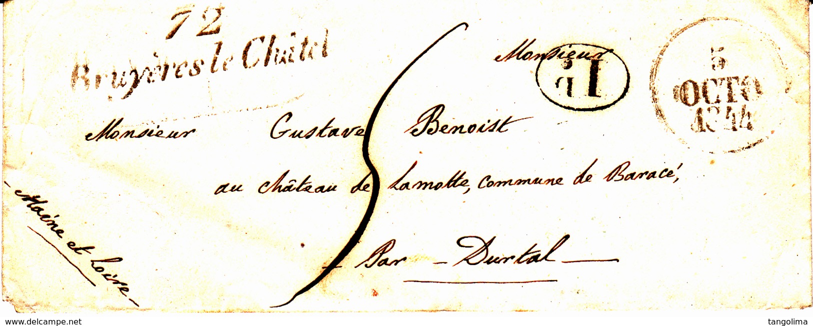 Cursive 72 Bruyères Le Chatel [91] - Collection De Seine Et Oise - 1844 - 1801-1848: Précurseurs XIX