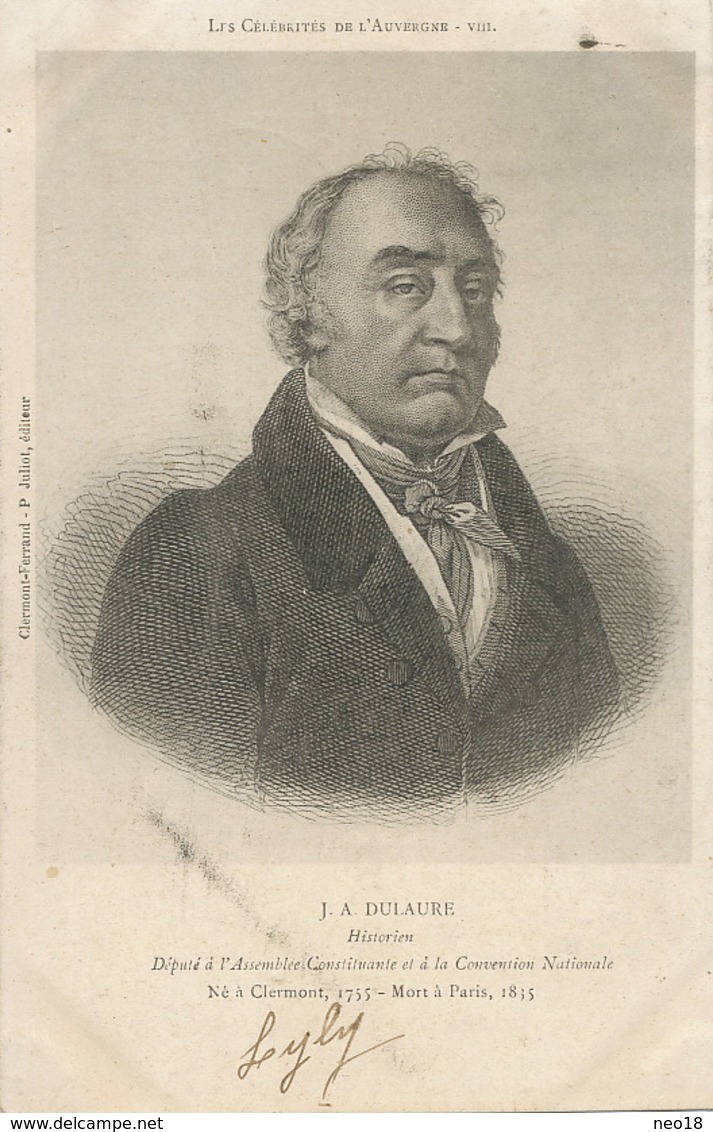 Jacques Antoine Dulaure Né à Clermont Archeologue Historien Député Envoi à Larodde - Autres & Non Classés