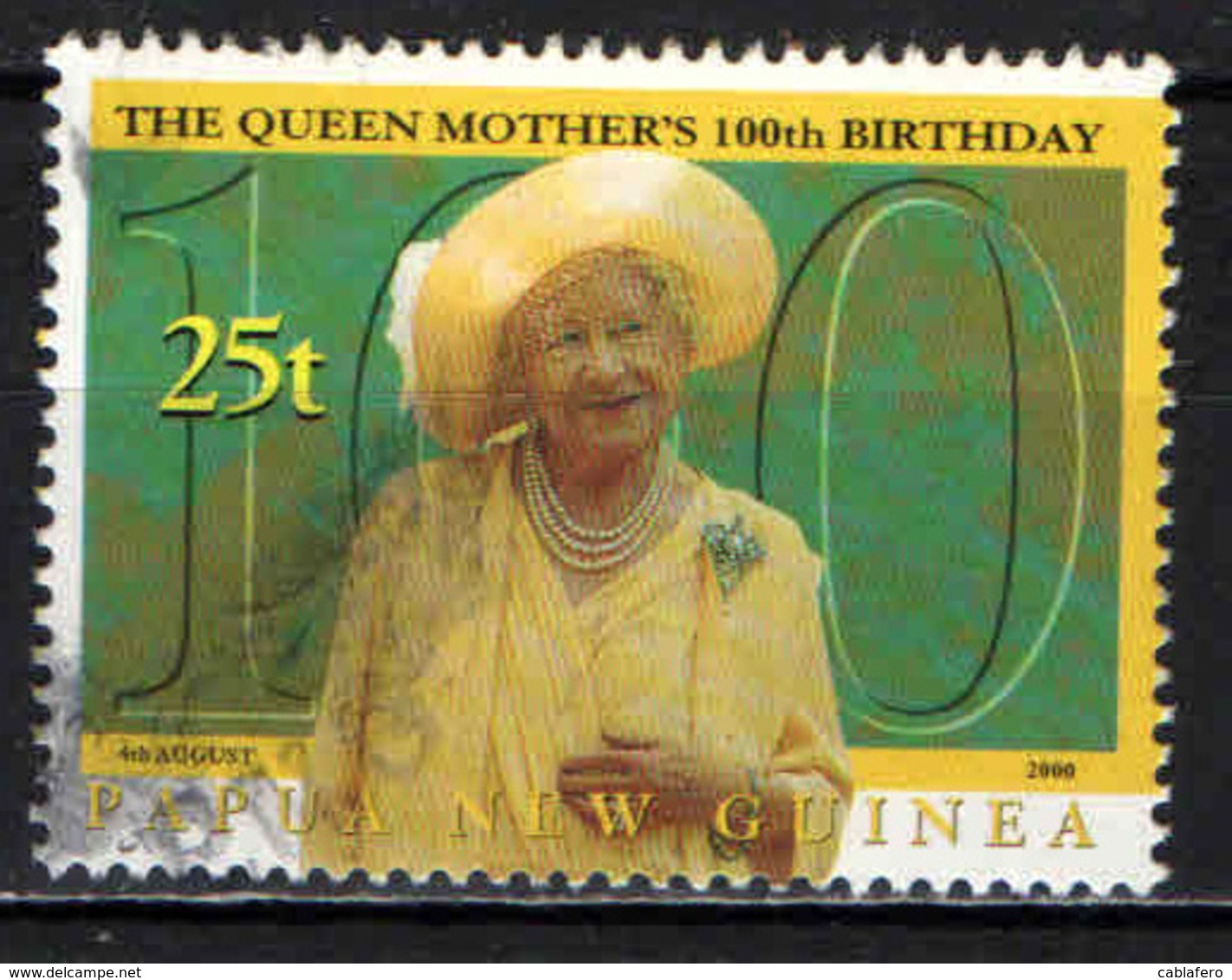 PAPUA NUOVA GUINEA - 2000 - Queen Mother 100th Birthday - USATO - Papua Nuova Guinea