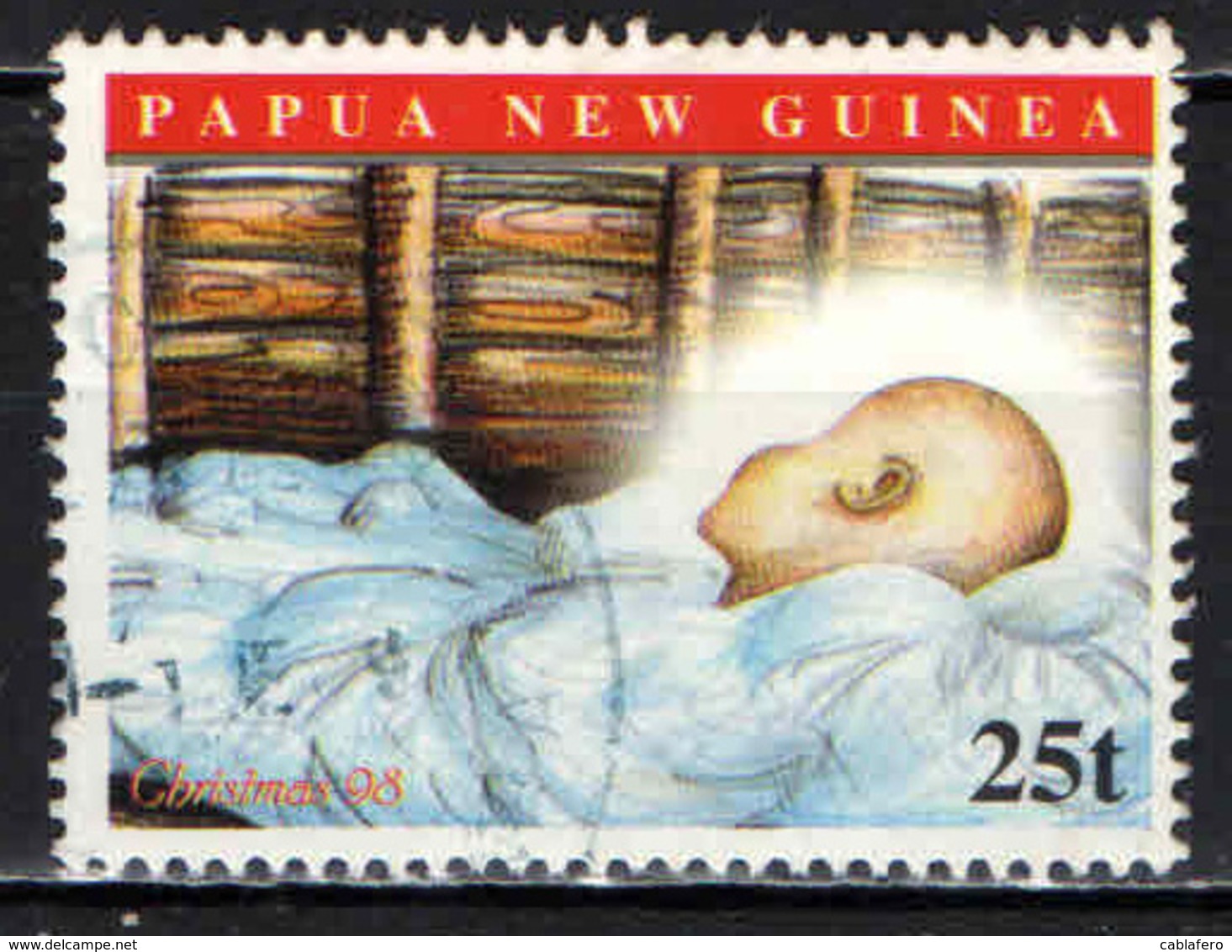 PAPUA NUOVA GUINEA - 1998 - Christmas: Infant In Manger - USATO - Papua Nuova Guinea