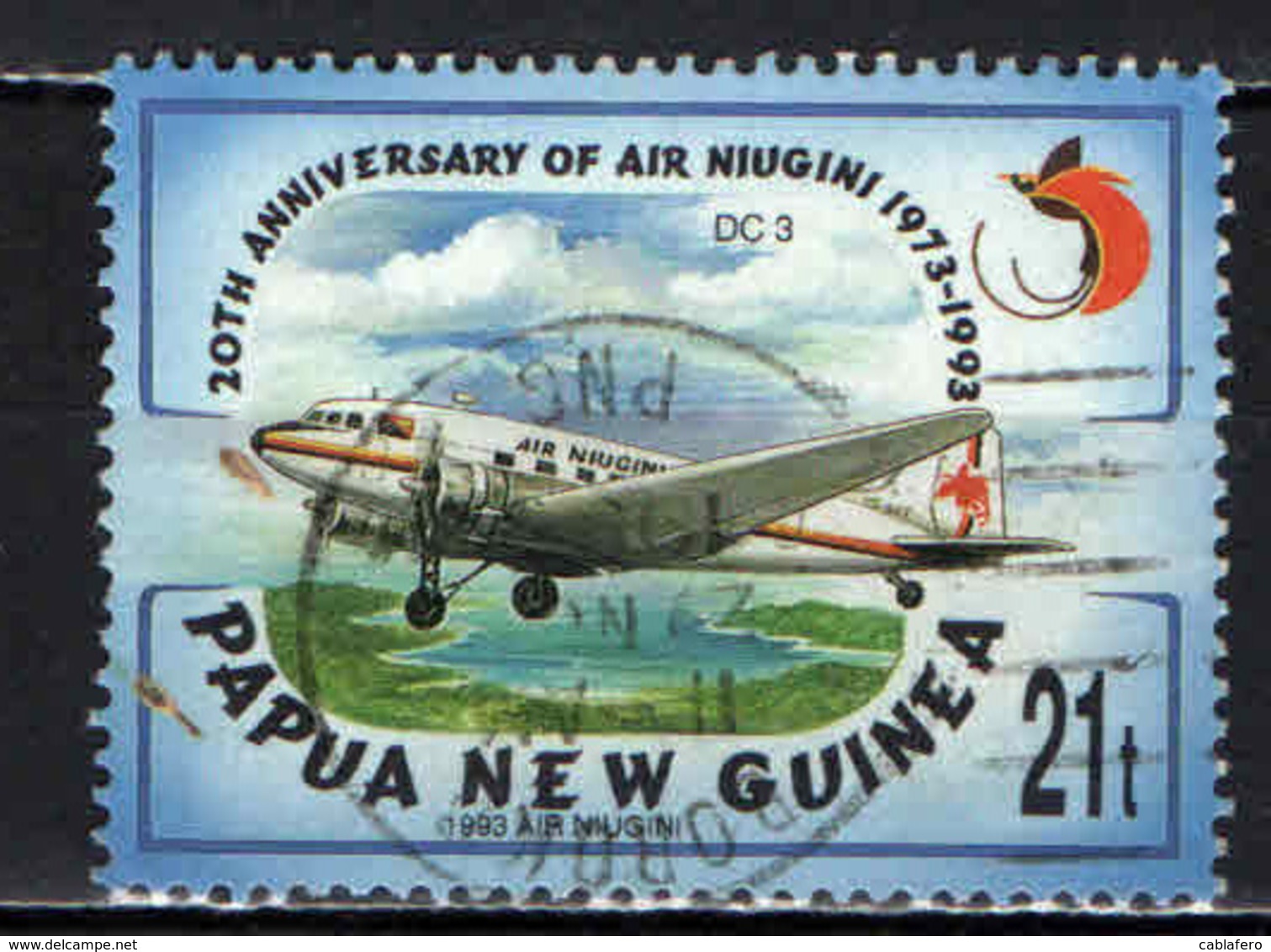 PAPUA NUOVA GUINEA - 1993 - DC3 - USATO - Papua Nuova Guinea