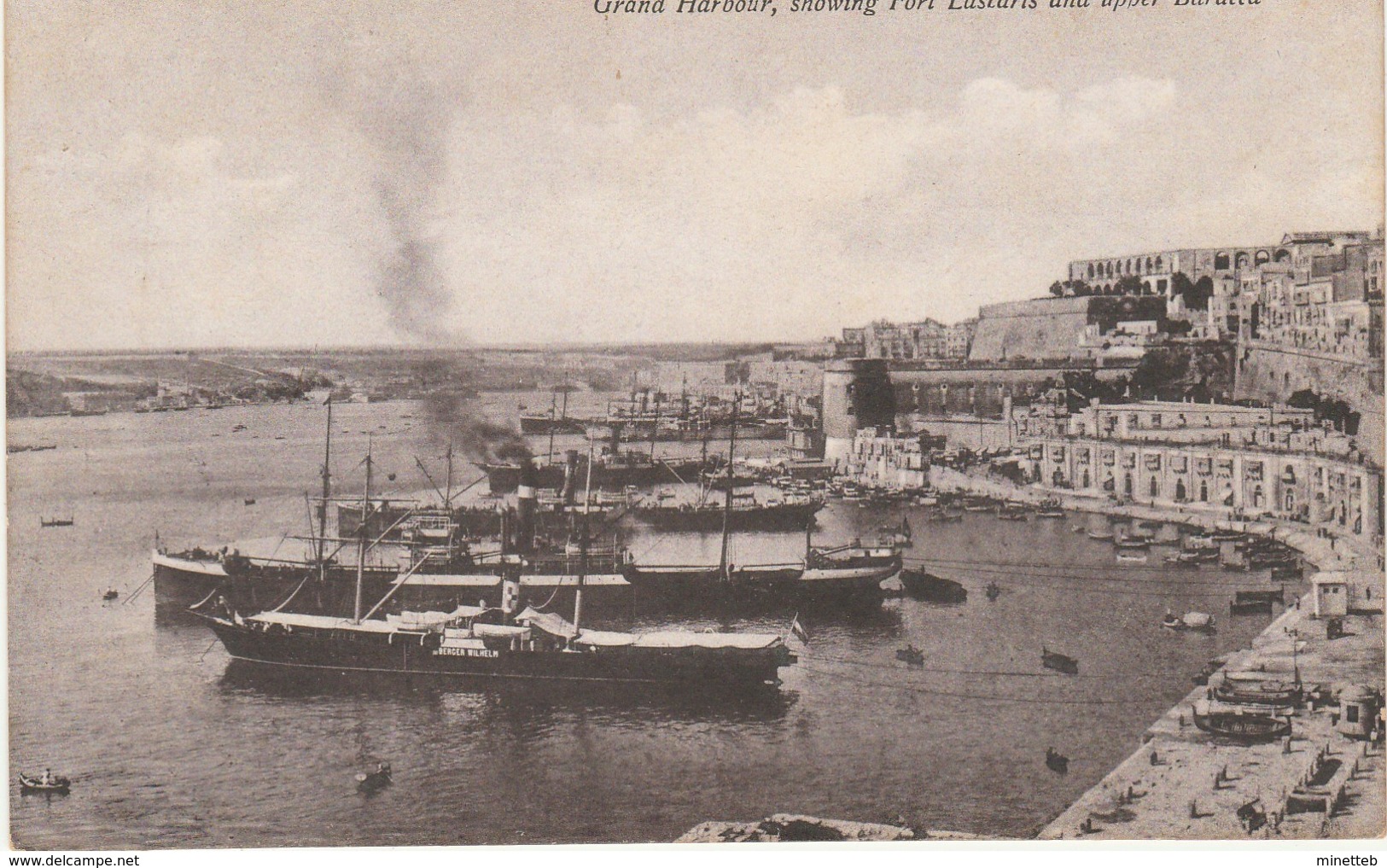 Malta Grant Harbour , Showing Fort Lascaris And Upper Baracca - Malte