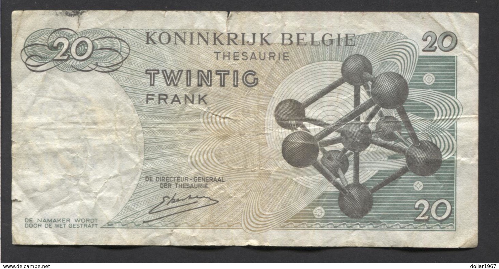 België Belgique Belgium 15 06 1964 -  20 Francs Atomium Baudouin. 3 S 9675964 - 20 Francs