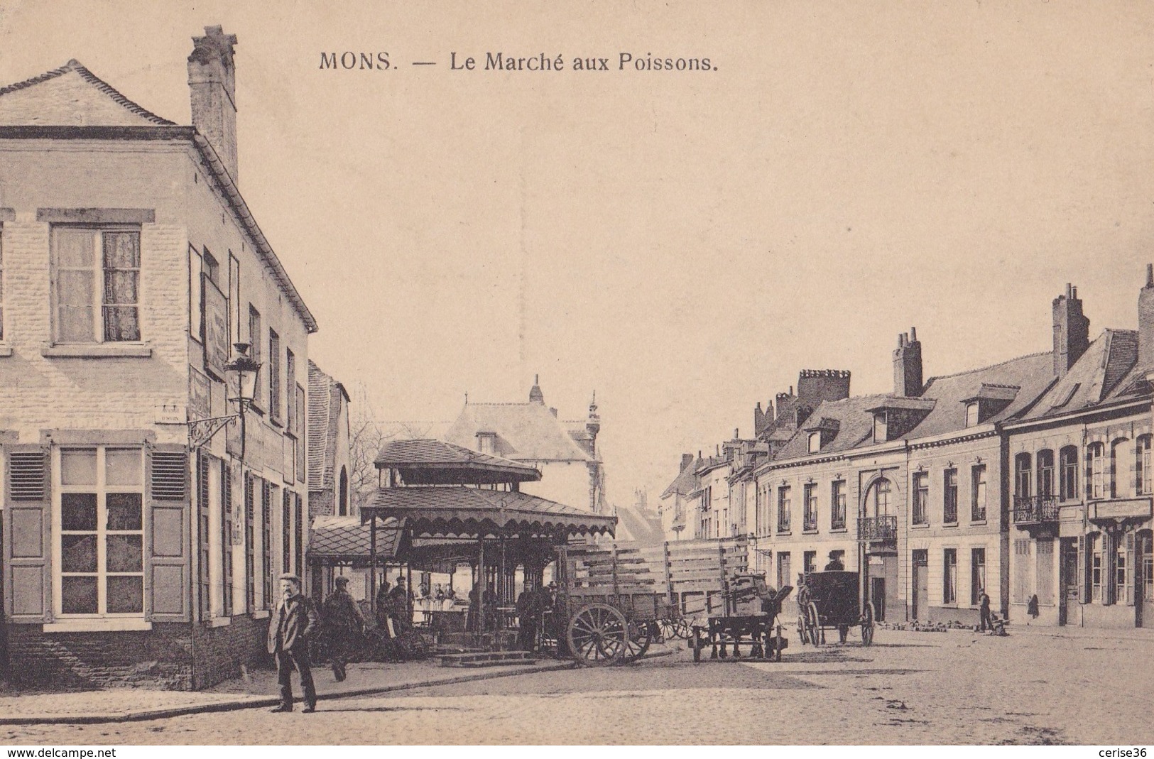 Mons Le Marché Aux Poissons Circulée En 1920 - Mons