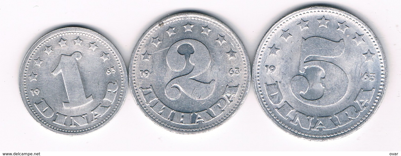 1+2+5 DINAR 1963 JOEGOSLAVIE /3869/ - Yougoslavie