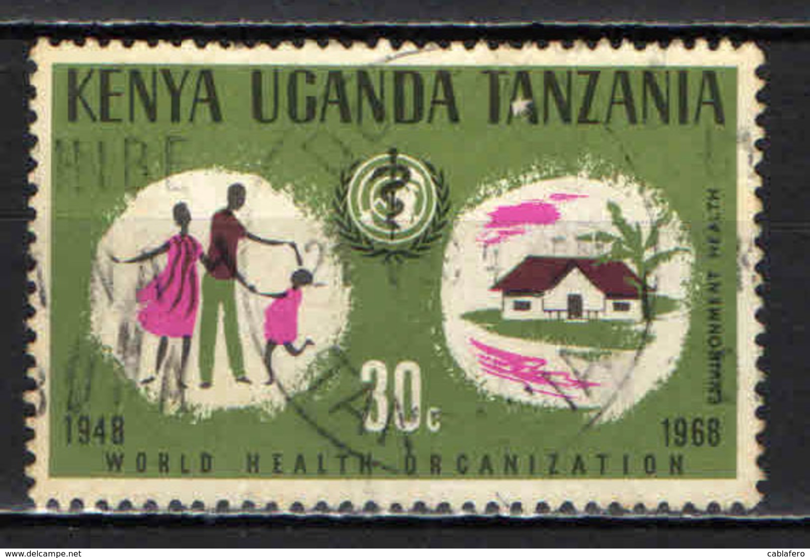 KENYA-UGANDA-TANZANIA - 1968 - 20° ANNIVERSARIO DELL'ORGANIZZAZIONE MONDIALE DI SANITA' - USATO - Tanzania (1964-...)