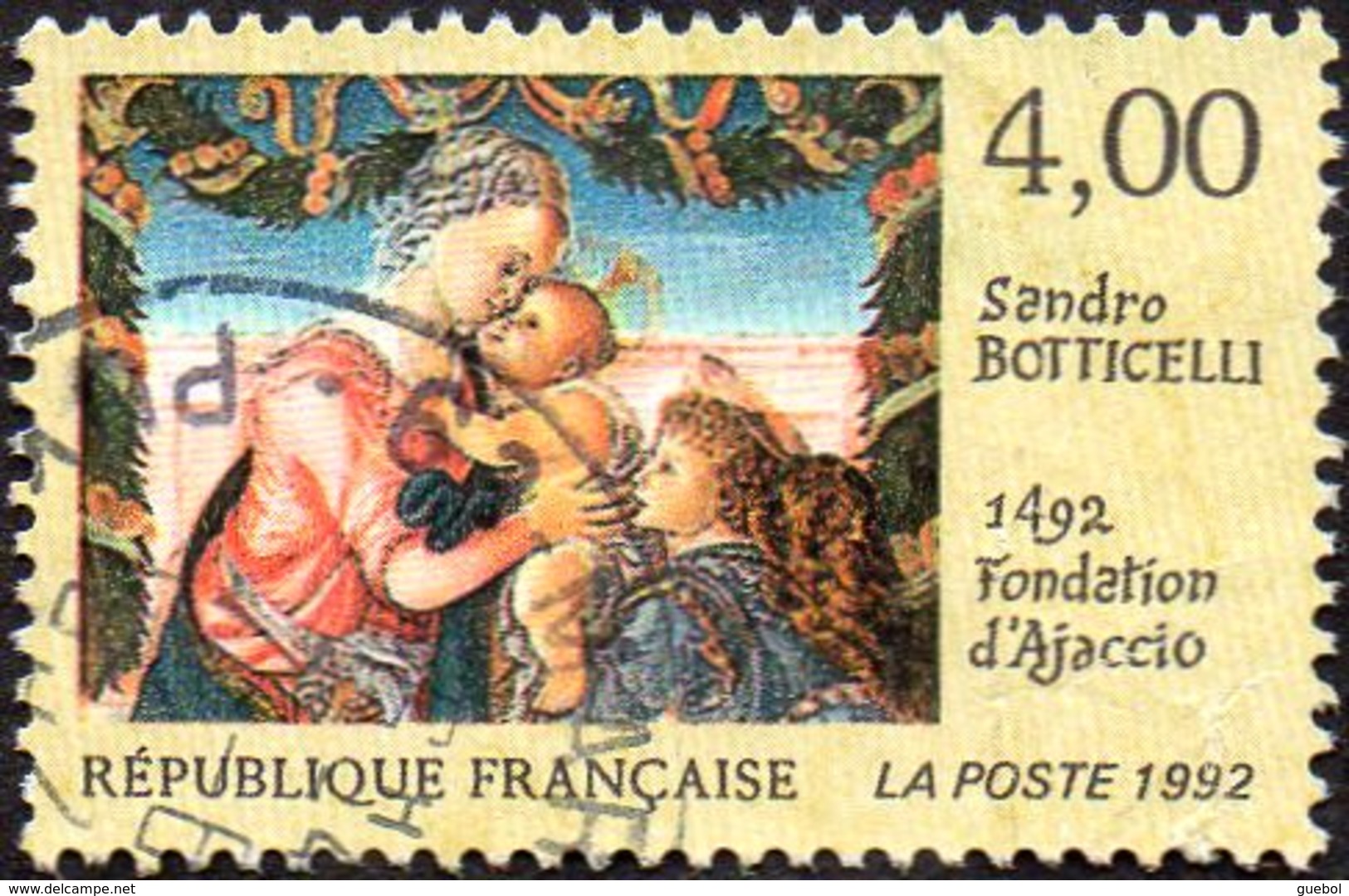 Oblitération Cachet à Date Sur Timbre De France N° 2754 - Partie D'une Oeuvre De Sandro Botticelli. Fondation D'Ajaccio - Used Stamps