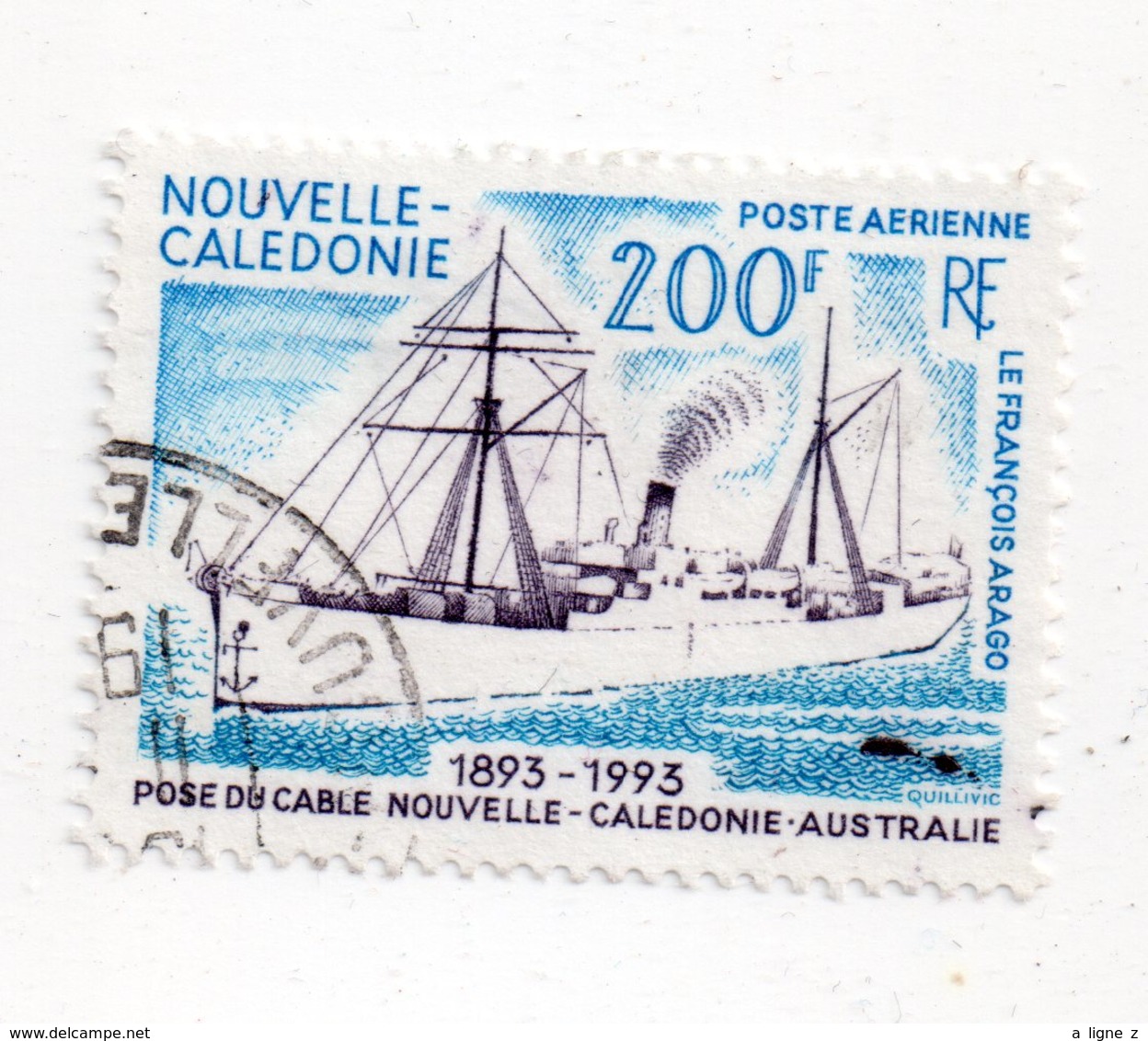 Env 1 : Nouvelle Caledonie Stamp Timbre Oblitéré Pose Du Cable Entre L'australie - Used Stamps