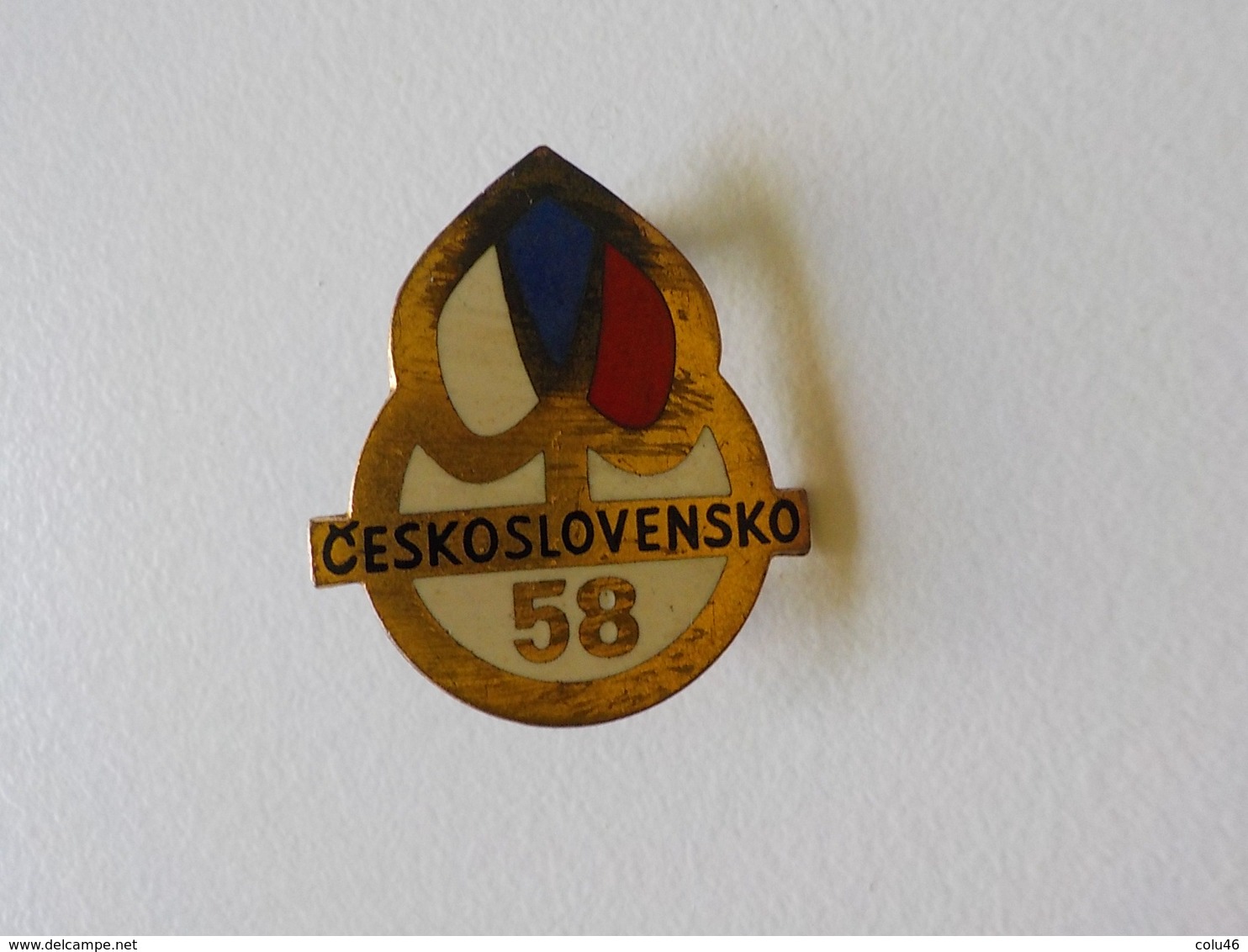 Expo 1958 Petite Broche Souvenir Exposition Universelle 58 Bruxelles Ceskoslovensko Tchécoslovaquie - Autres & Non Classés