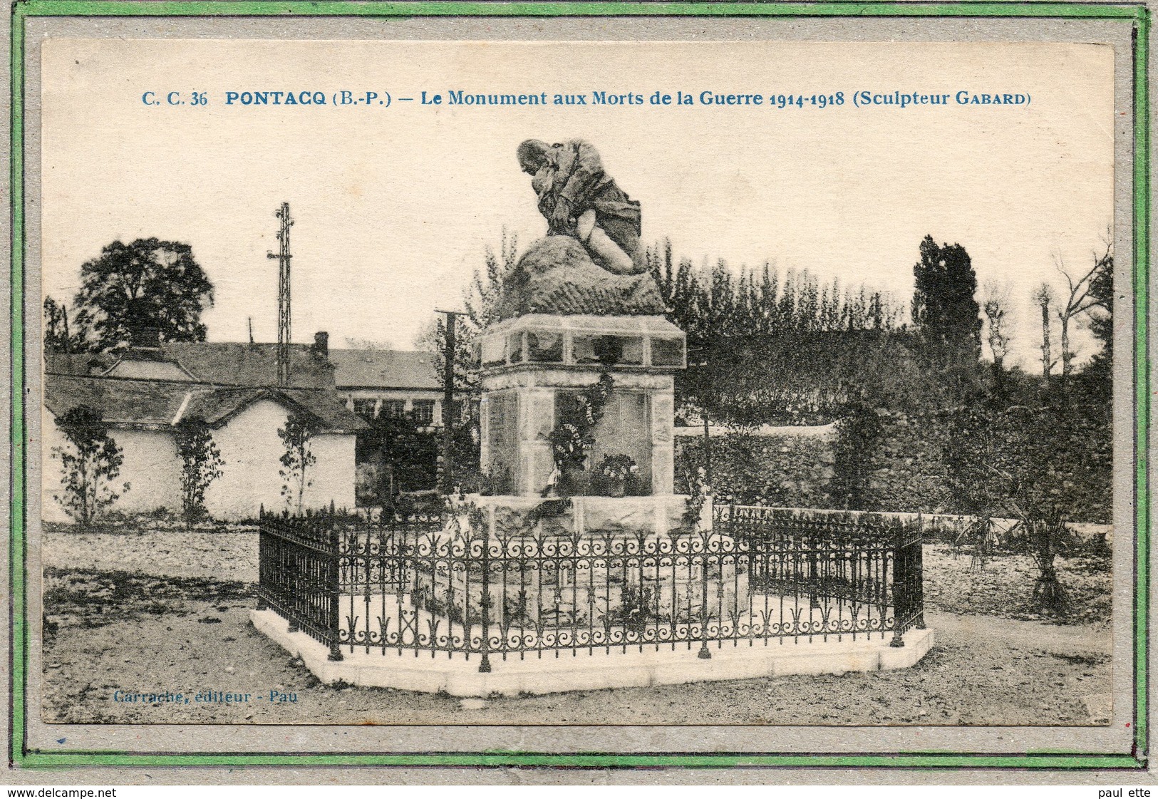 CPA - PONTACQ (64) - Aspect Du Monument Aux Morts Dans Les Années 20 - Pontacq