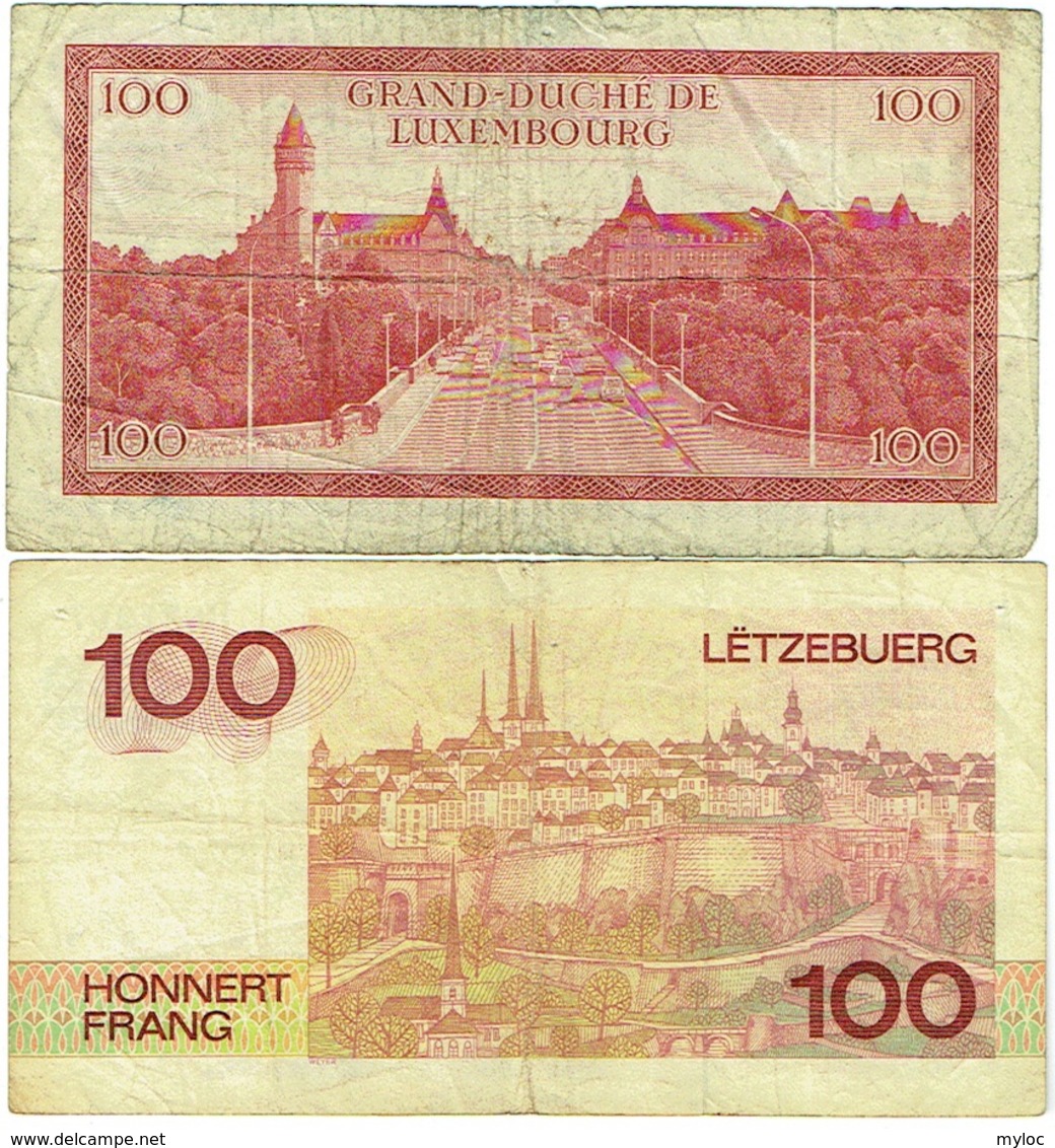 Billet. Luxembourg. 100 (Cent)Francs. 15-8-1970 Et 14-8-1980. Lot De 2 Billets. - Luxembourg