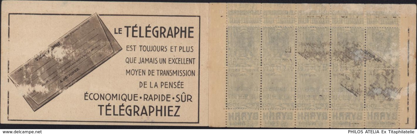 Carnet 20 Timbres Poste YT 137 A Gueules Cassées Teinturerie Fraissinet Byrrh Torpedo - Autres & Non Classés