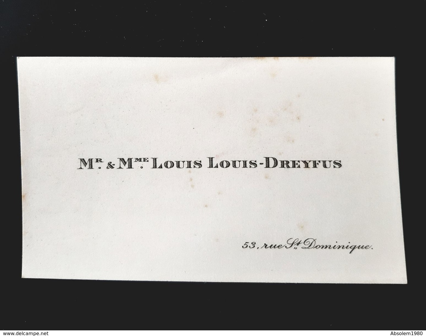 LOUIS LOUIS DREYFUS CARTE VISITE DOUBLE LOUIS SELON DAUDET VOTA PLEIN POUVOIR MARECHAL PETAIN CANNES ZURICH - Visitenkarten