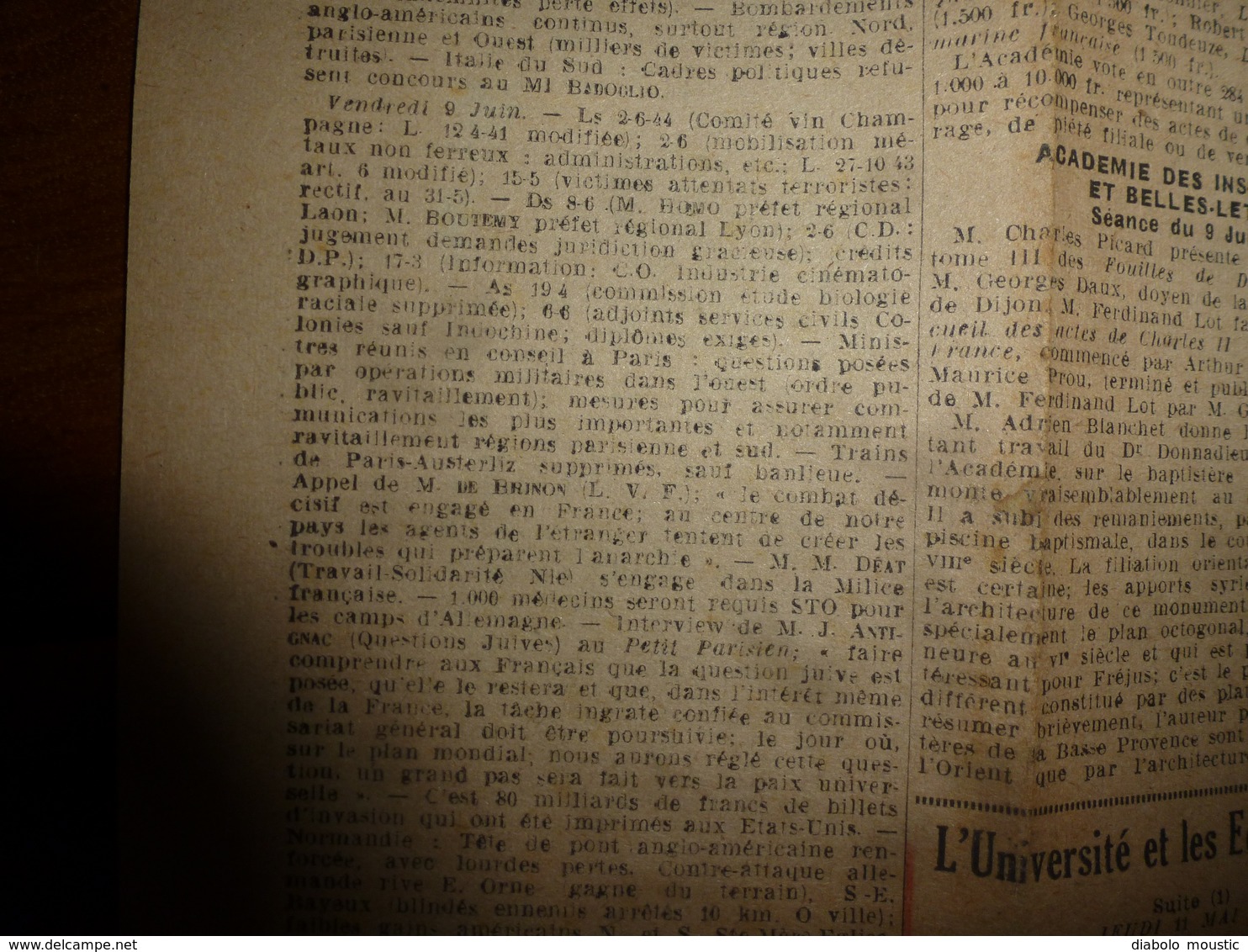 1944 Rare Journal Des étudiants Prisonniers :L' INFORMATION UNIVERSITAIRE: Début De La Fin Du Nazisme; Etc - Sonstige & Ohne Zuordnung