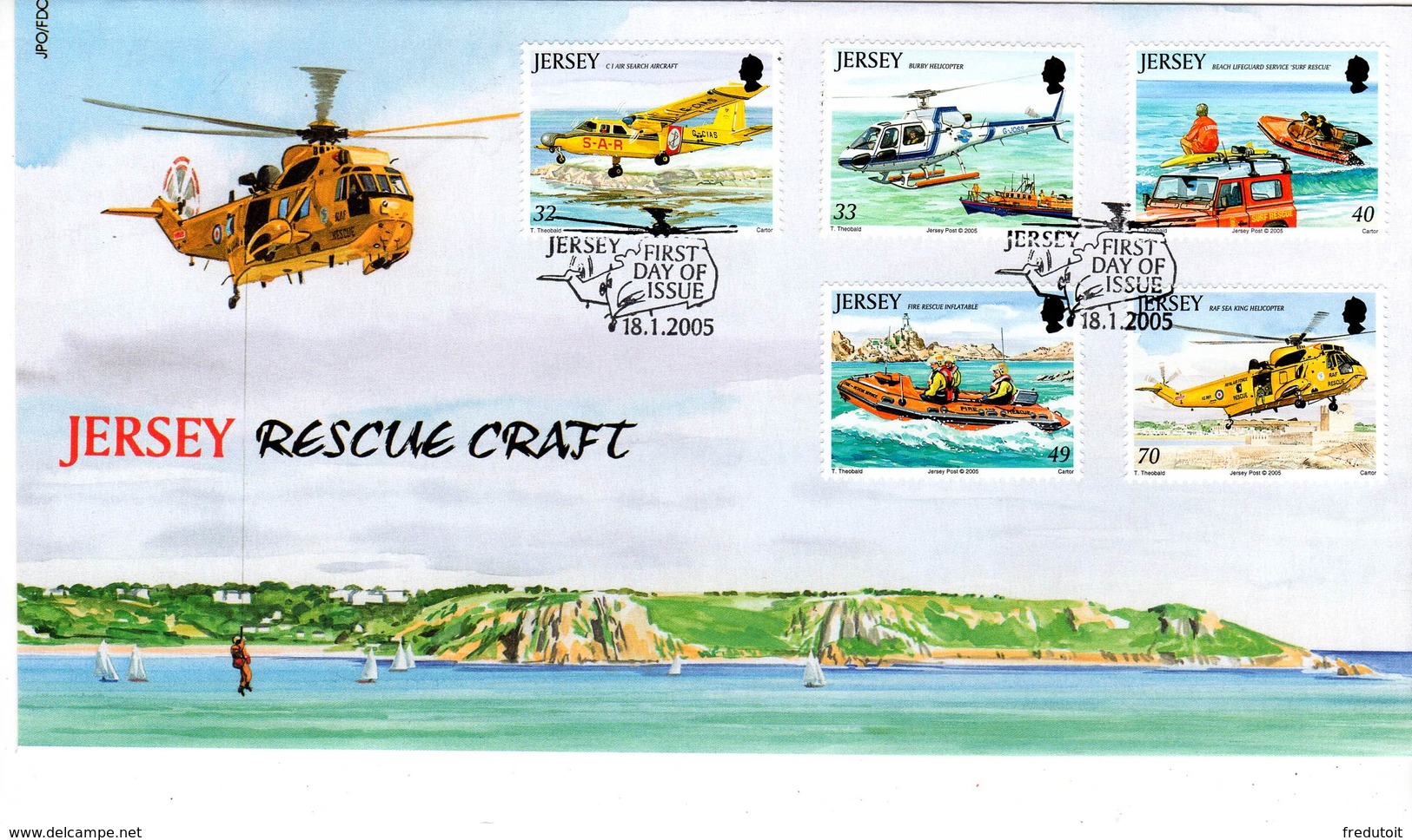 FDC - JERSEY - 2005 - Sauvetage En Mer - Jersey