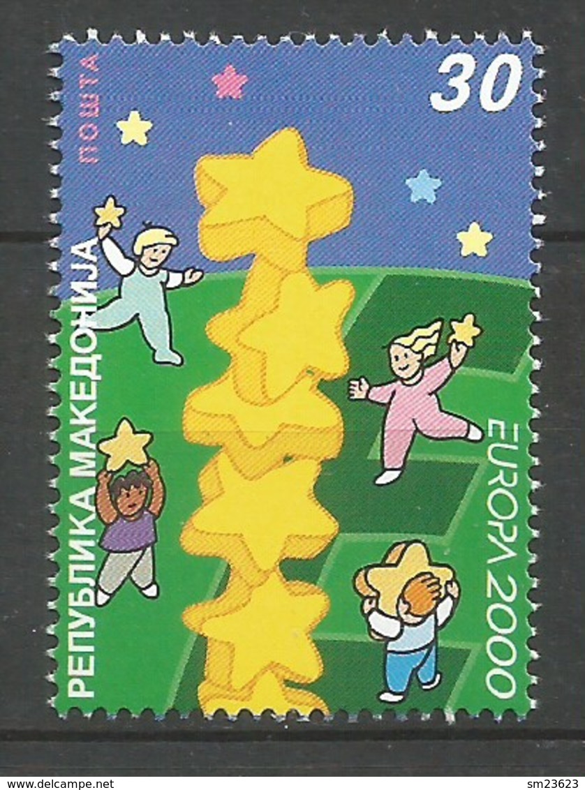 Makedonien 2000  Mi.Nr. 196 , EUROPA CEPT - Kinder Bauen Sternenturm - Postfrisch / MNH / (**) - 2000