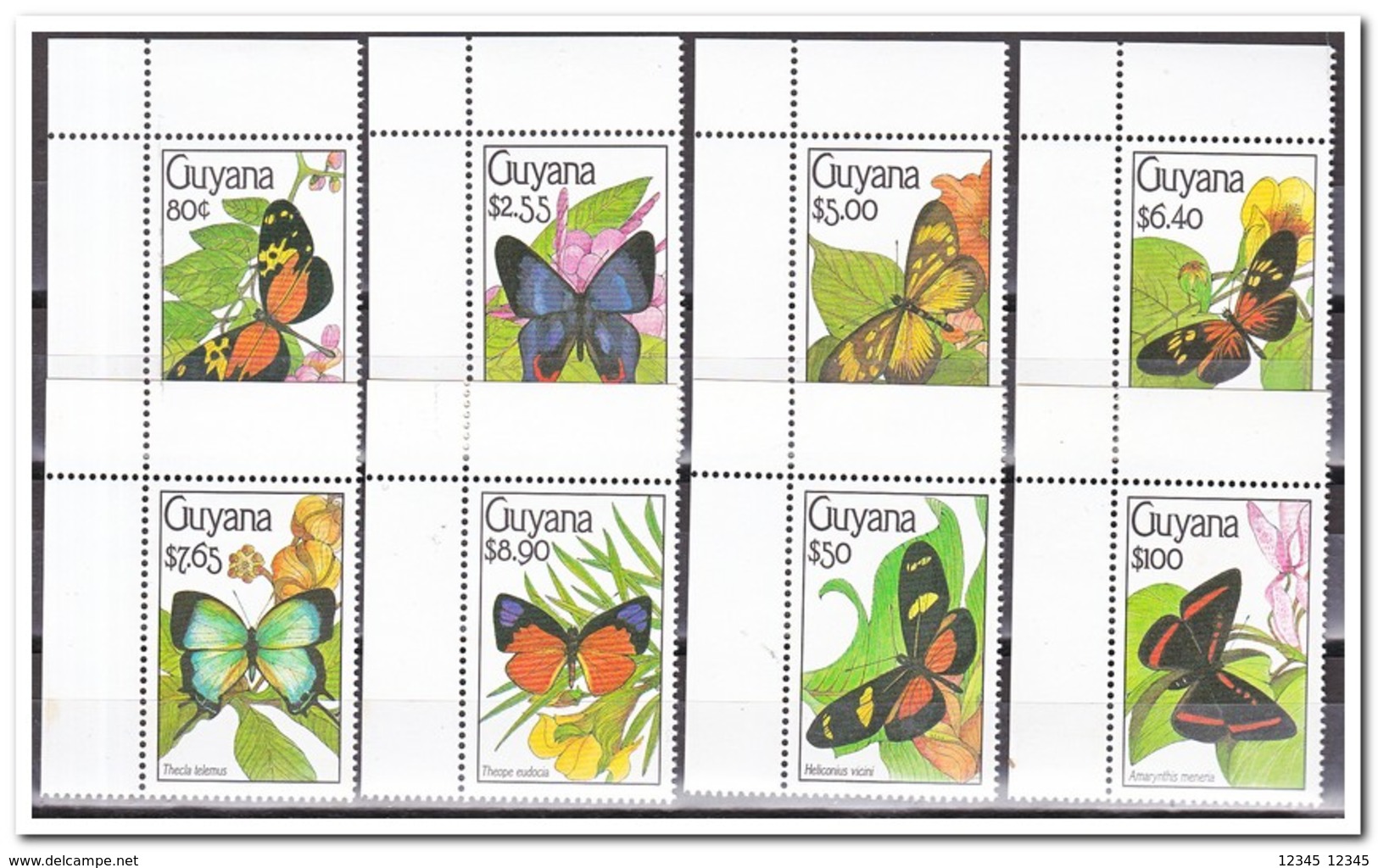 Guyana 1990, Postfris MNH, Butterflies ( Complete Set ) - Guyana (1966-...)