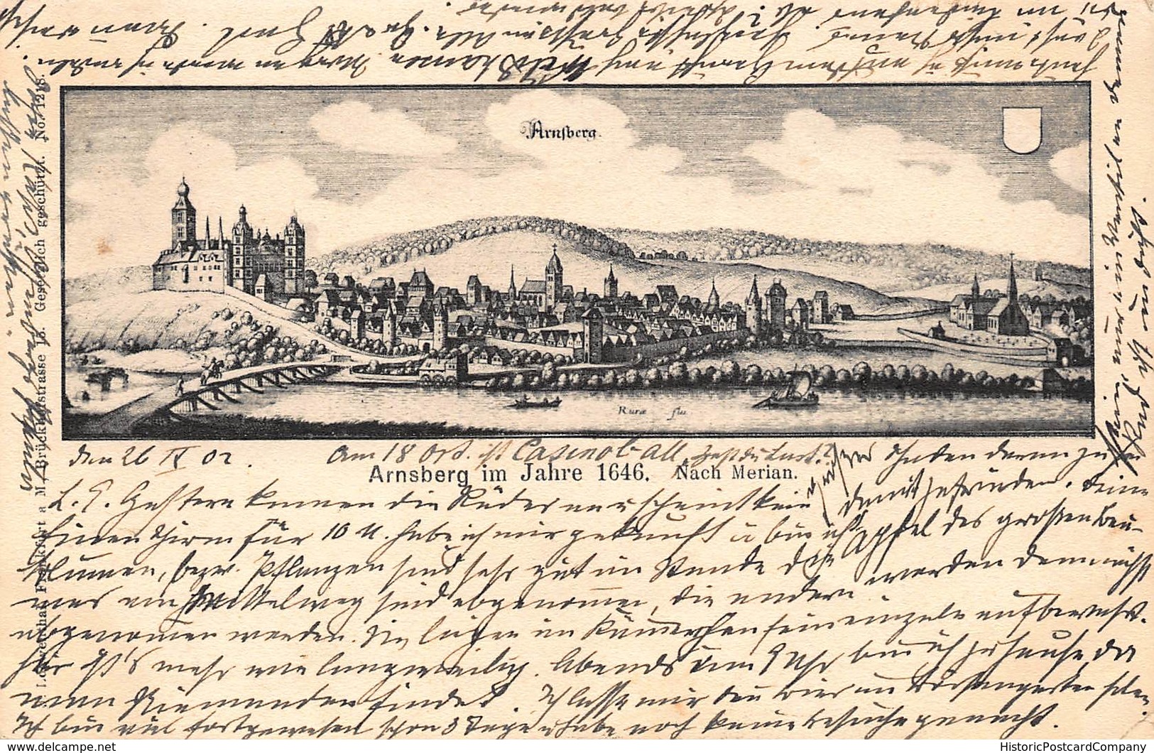 ARNSBERG GERMANY~im JAHRE 1646~1902 POSTMARK-J LOWENTHAL PUBLISHED ARTIST DRAWN POSTCARD 40489 - Arnsberg