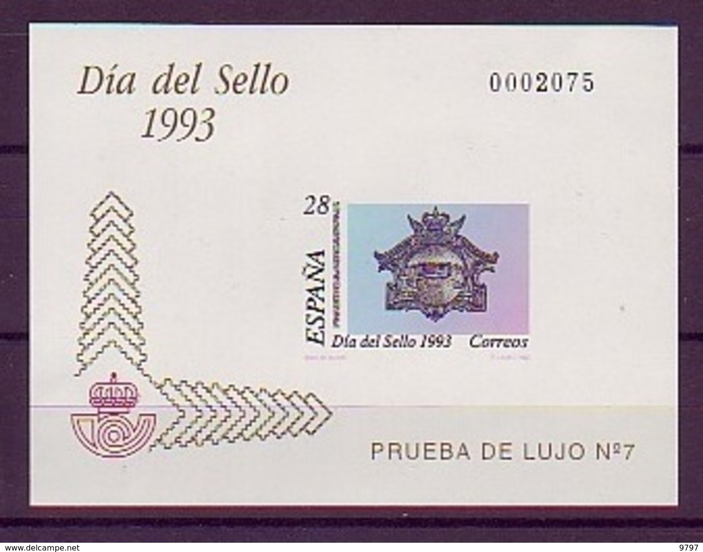 PRUEBA OFICIAL Nº 28 (EDIFIL) DIA DEL SELLO 1993- (Prueba De Lujo Nº 7) - OFERTA POR LIQUIDACION - Hojas Conmemorativas