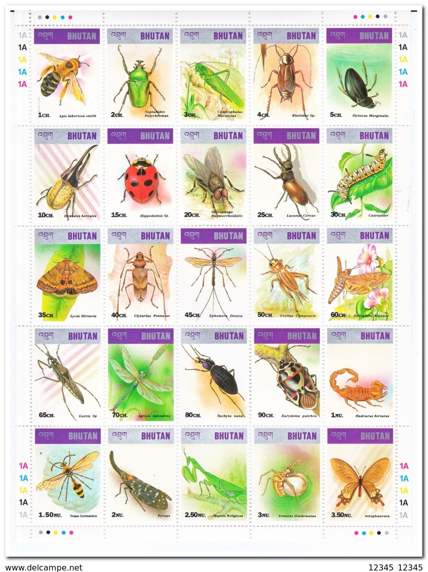 Bhutan 1997, Postfris MNH, Insects - Bhutan