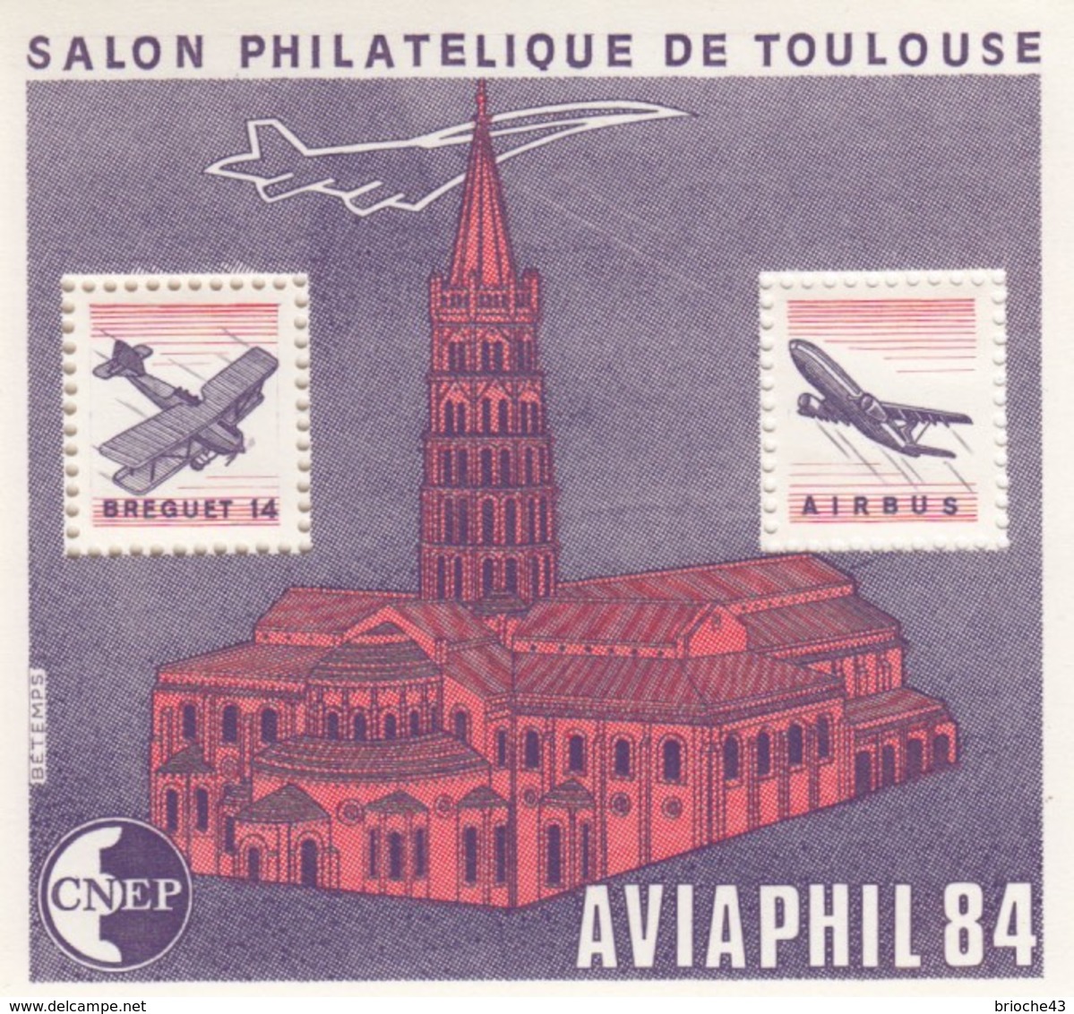 FRANCE - 1984 BLOC FEUILLET N°5   C.N.E.P. - AVIAPHIL  SALON PHILATELIQUE DE TOULOUSE  / 2 - CNEP