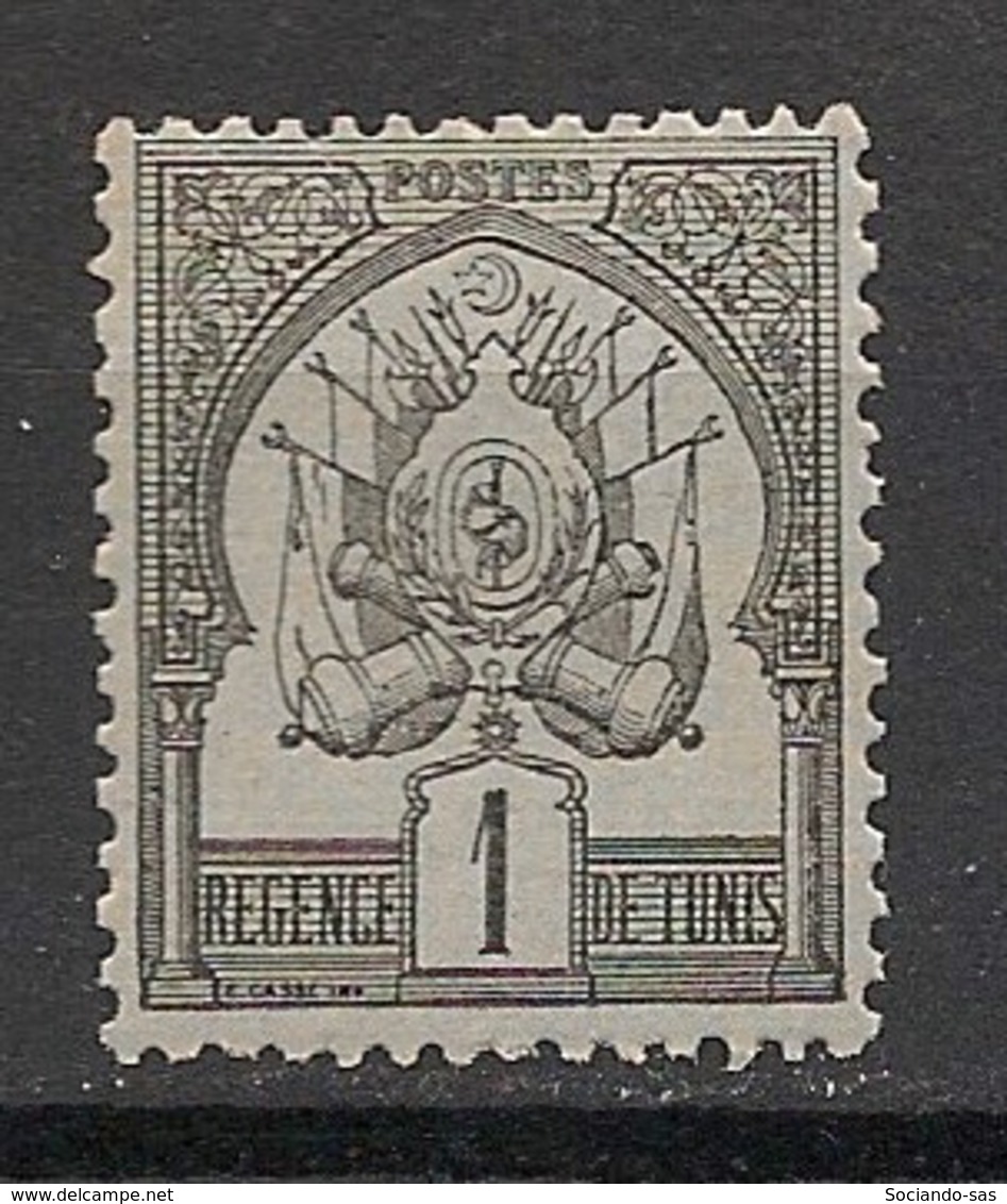 Tunisie - 1888-1893 - N°Yv. 1 - Armoiries 1c Noir - Neuf * / MH VF - Neufs