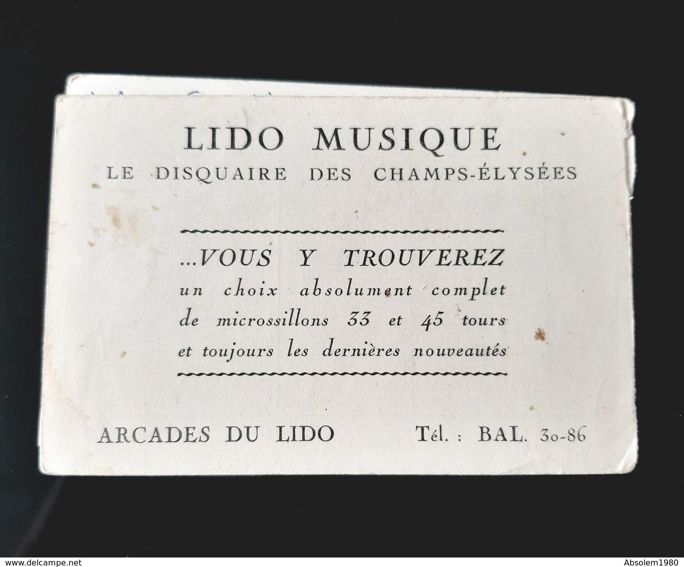 CARTE VISITE ANCIENNE 2 VOLETS LIDO MUSIQUE DISQUES ELECTROPHONES CARTE ACHETEUR DISQUAIRE 33 - 45 TOURS MUSIQUE CHANSON - Visitekaartjes