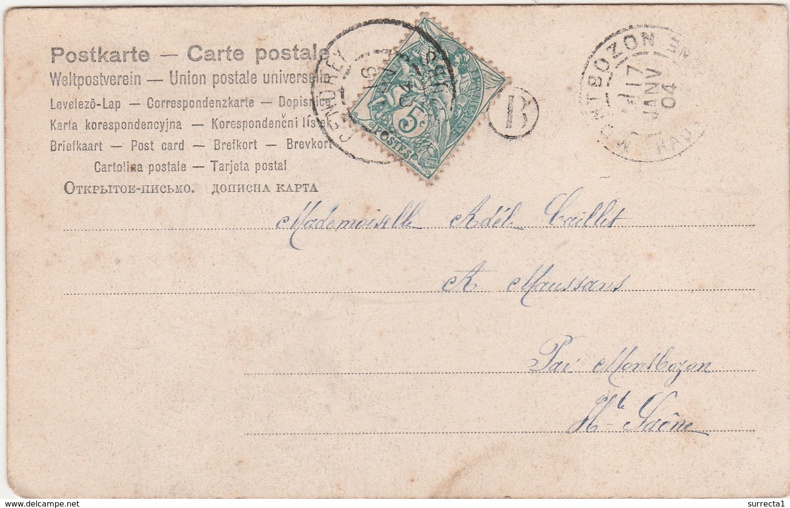 CPA 1904 / Cachet De Cendrey 25 Doubs + Montbozon 70 + Boïte Rurale - 1877-1920: Période Semi Moderne