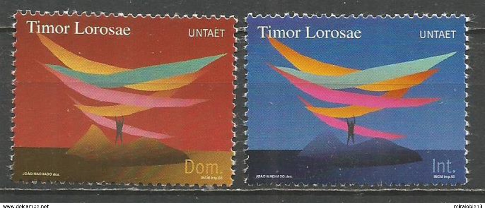 TIMOR 2000 UNTAET YVERT NUM. 1/2 ** SERIE COMPLETA SIN FIJASELLOS - Nuevos