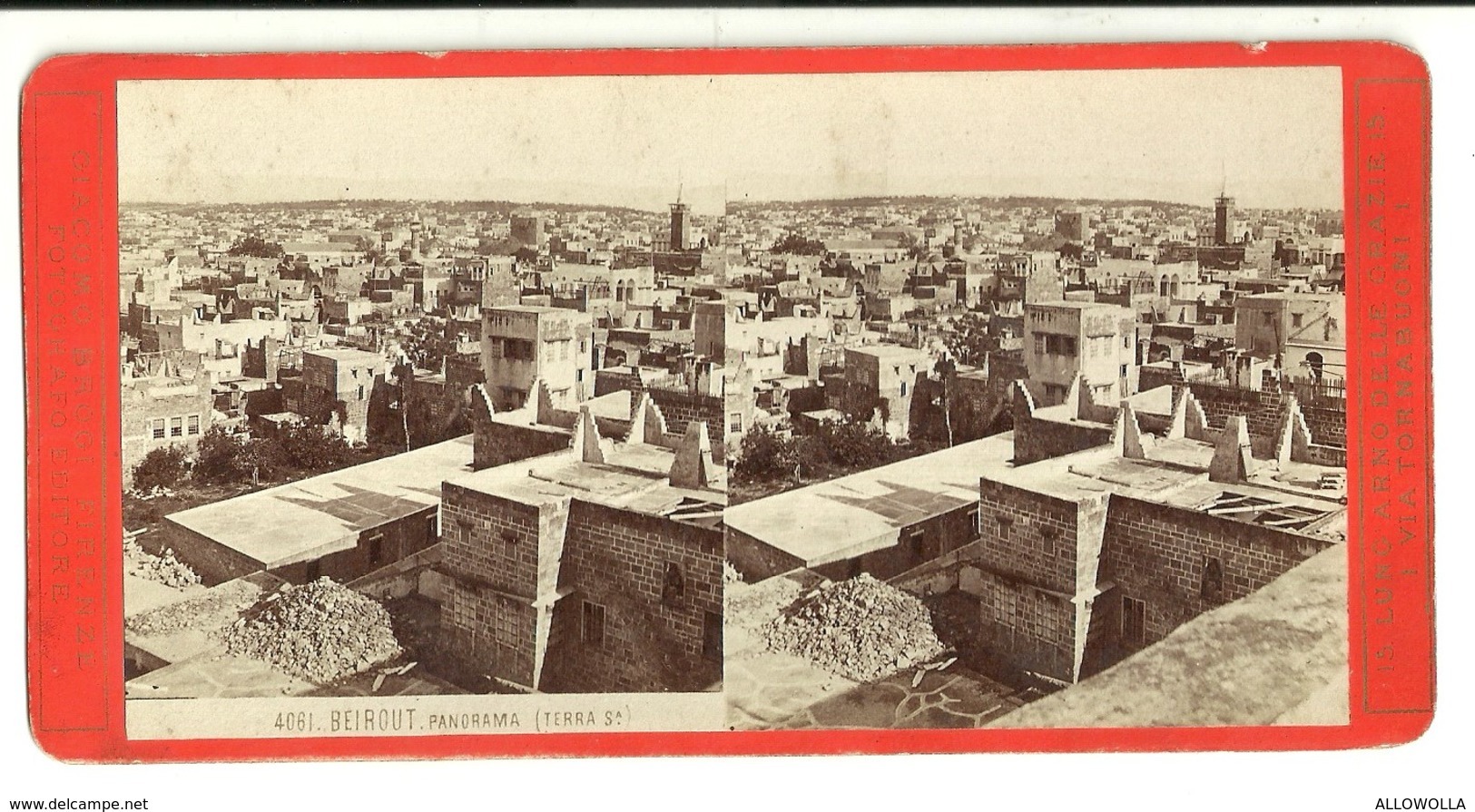 3424 "BEIROUT - PANORAMA" CARTOLINA ORIGINALE - Cartoline Stereoscopiche