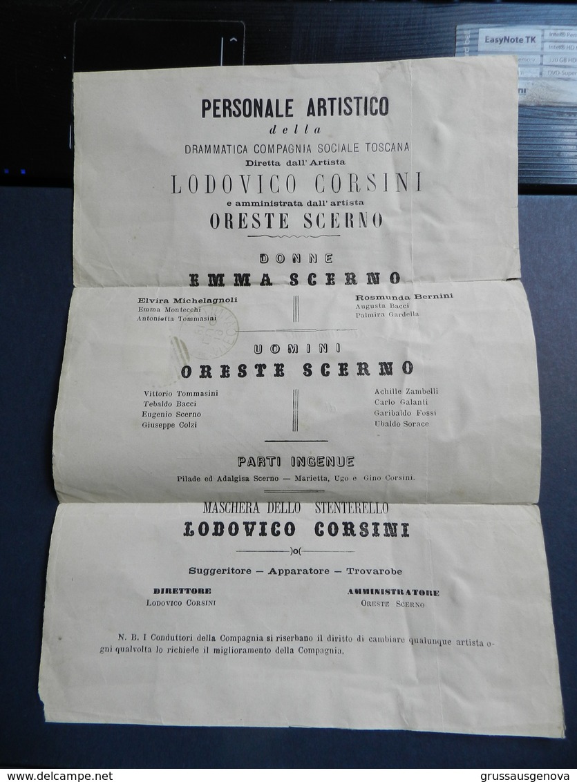 2.3)  DUE CENTESIMI TARIFFA STAMPE 1881 SU PRESENTAZIONE MASCHERA DELLO STENTERELLO COMPAGNIA SOCIALE TOSCANA - Storia Postale