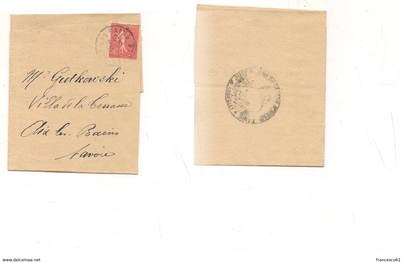 2945) FRANCIA 1928  Fascetta X Giornali 50c Isolato Solo - Storia Postale